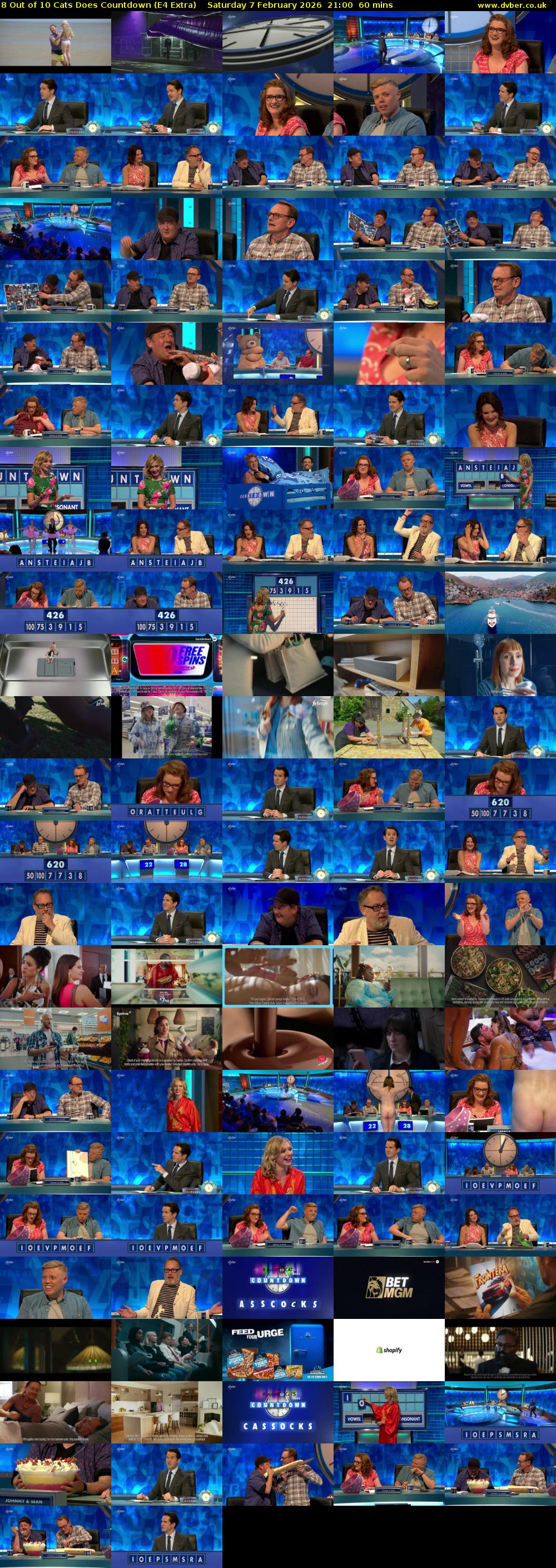 8 Out of 10 Cats Does Countdown (E4 Extra) Saturday 7 February 2026 21:00 - 22:00