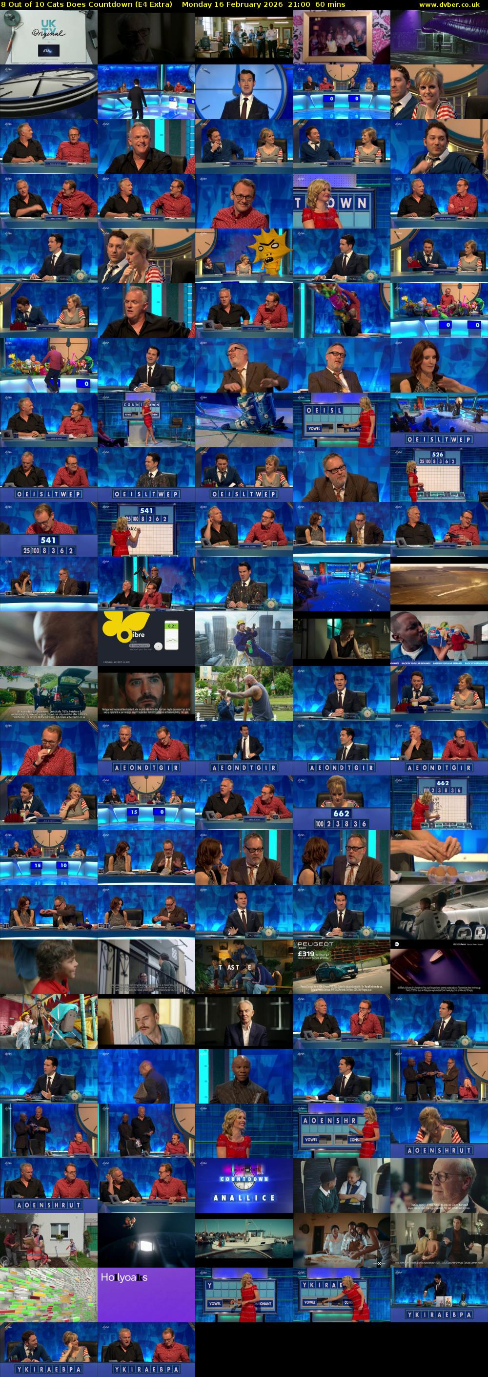 8 Out of 10 Cats Does Countdown (E4 Extra) Monday 16 February 2026 21:00 - 22:00