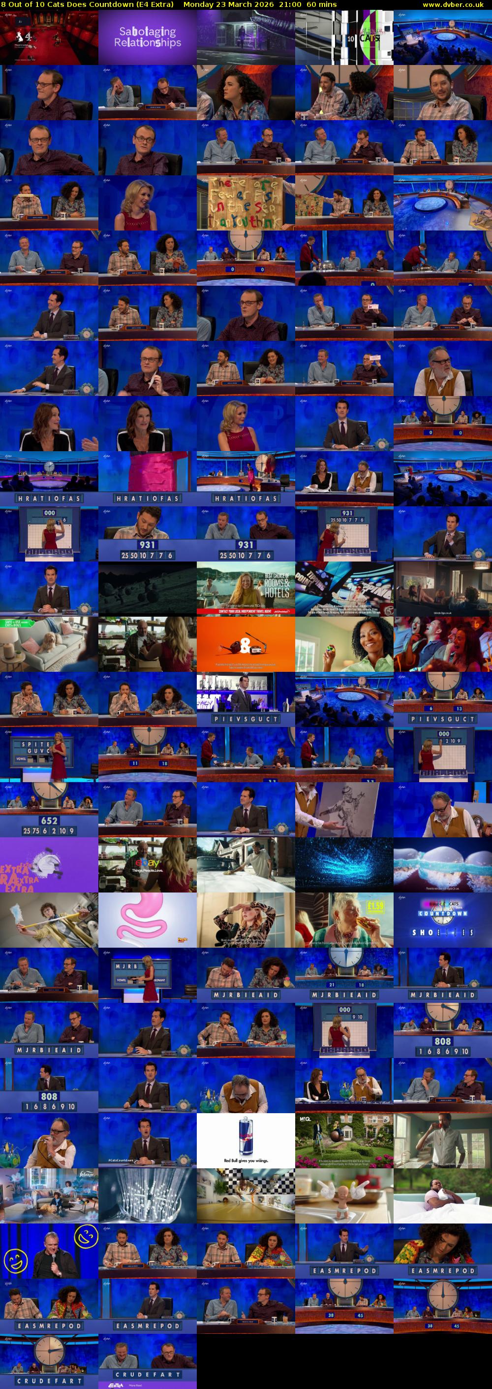 8 Out of 10 Cats Does Countdown (E4 Extra) Monday 23 March 2026 21:00 - 22:00