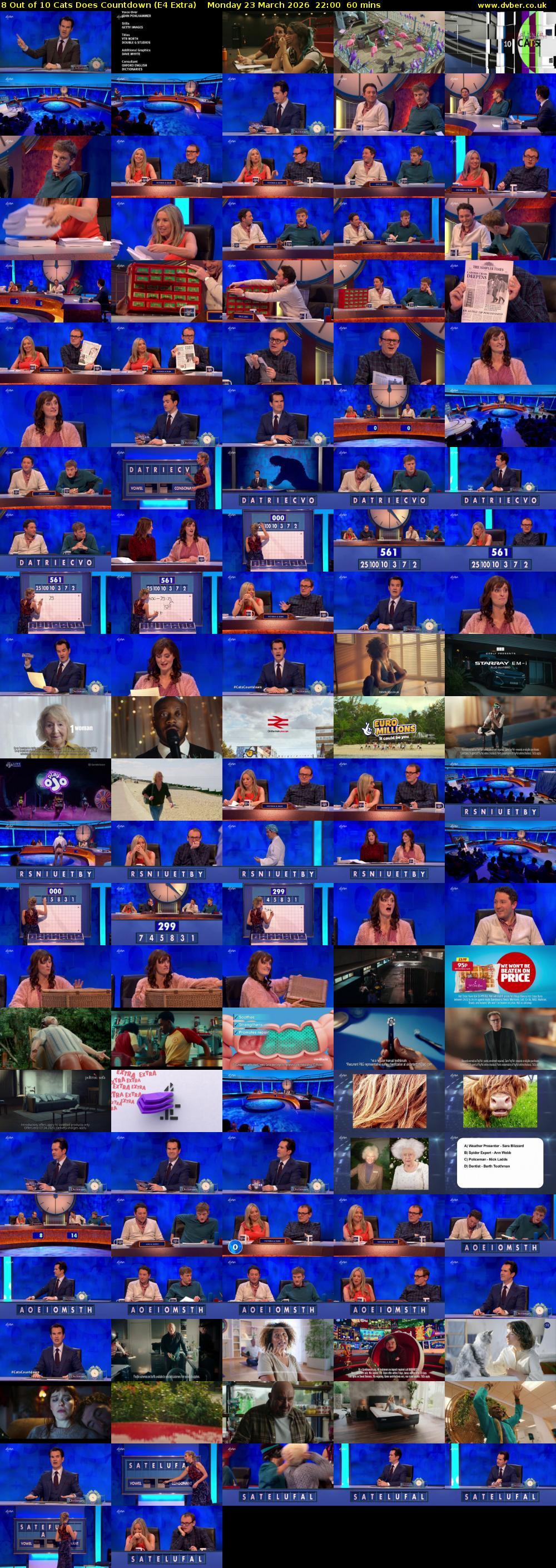 8 Out of 10 Cats Does Countdown (E4 Extra) Monday 23 March 2026 22:00 - 23:00