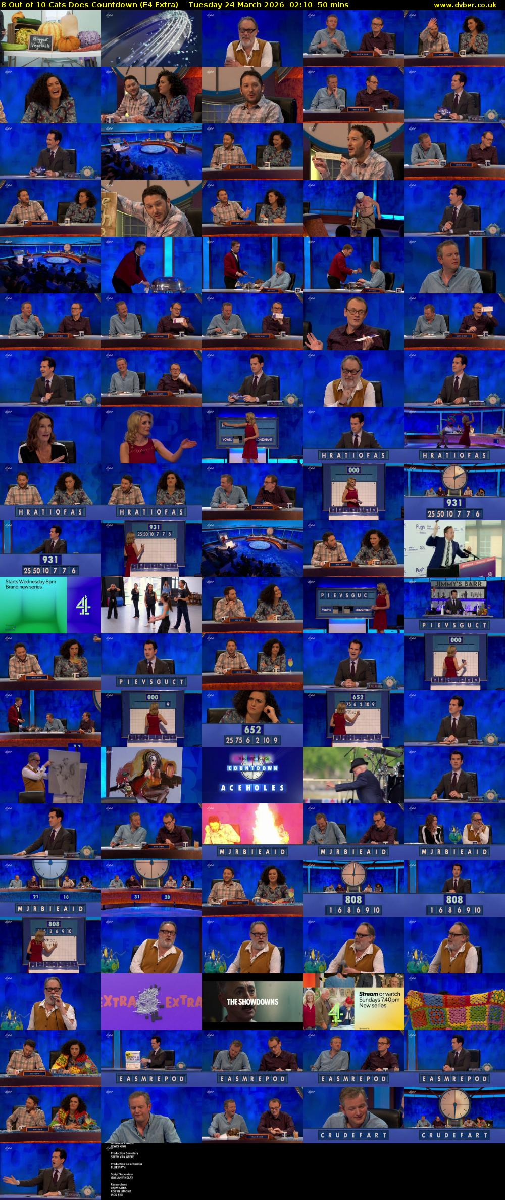 8 Out of 10 Cats Does Countdown (E4 Extra) Tuesday 24 March 2026 02:10 - 03:00