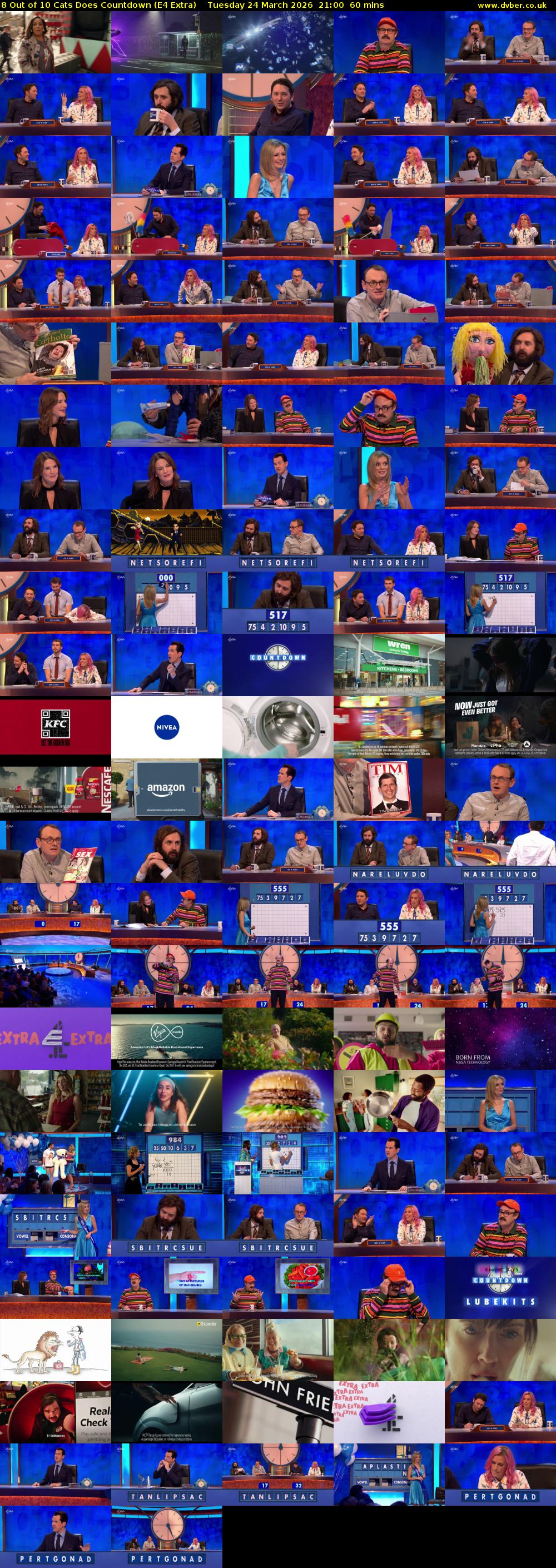 8 Out of 10 Cats Does Countdown (E4 Extra) Tuesday 24 March 2026 21:00 - 22:00