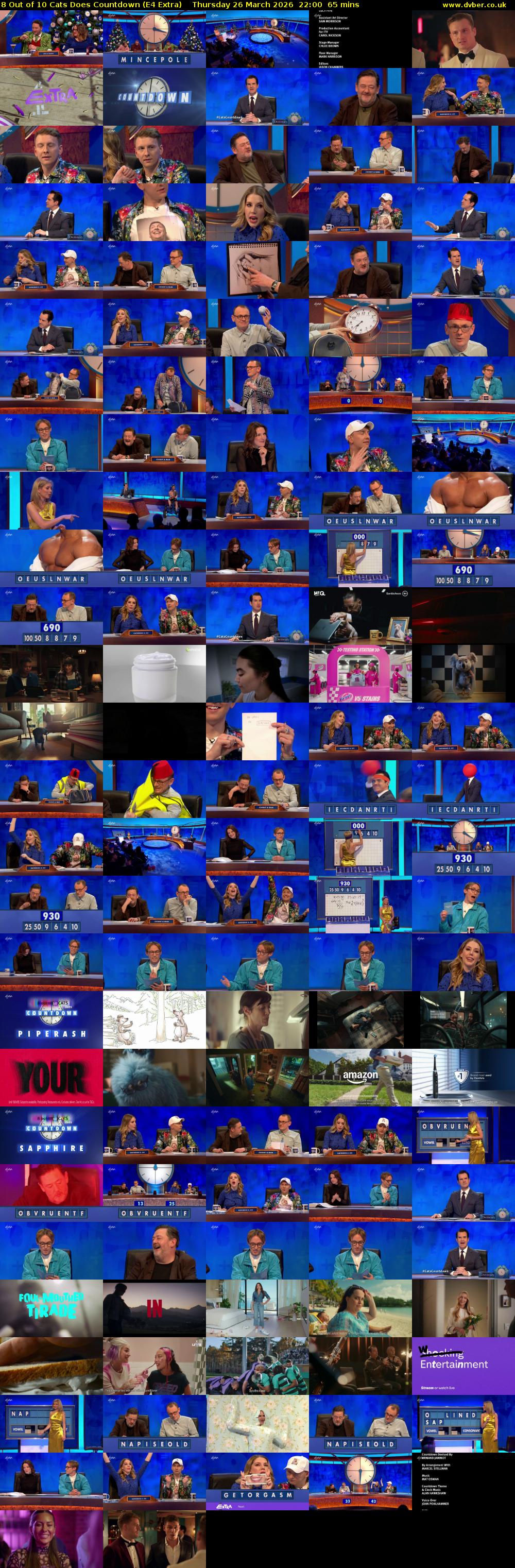 8 Out of 10 Cats Does Countdown (E4 Extra) Thursday 26 March 2026 22:00 - 23:05