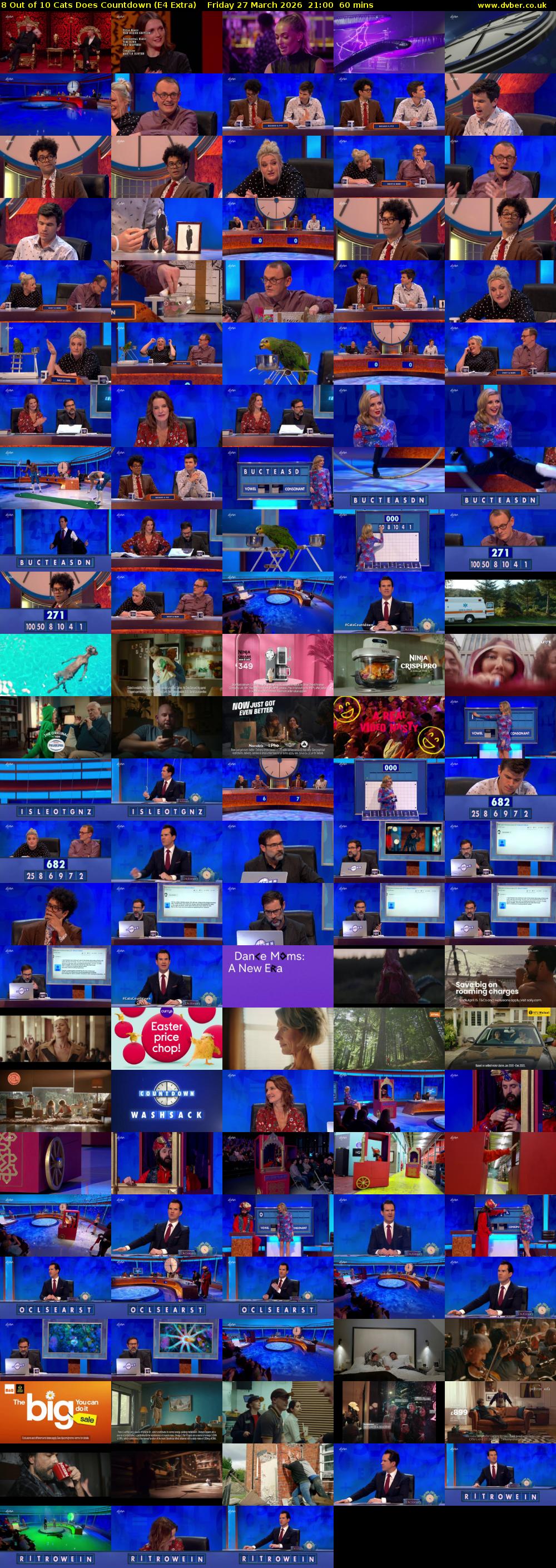 8 Out of 10 Cats Does Countdown (E4 Extra) Friday 27 March 2026 21:00 - 22:00