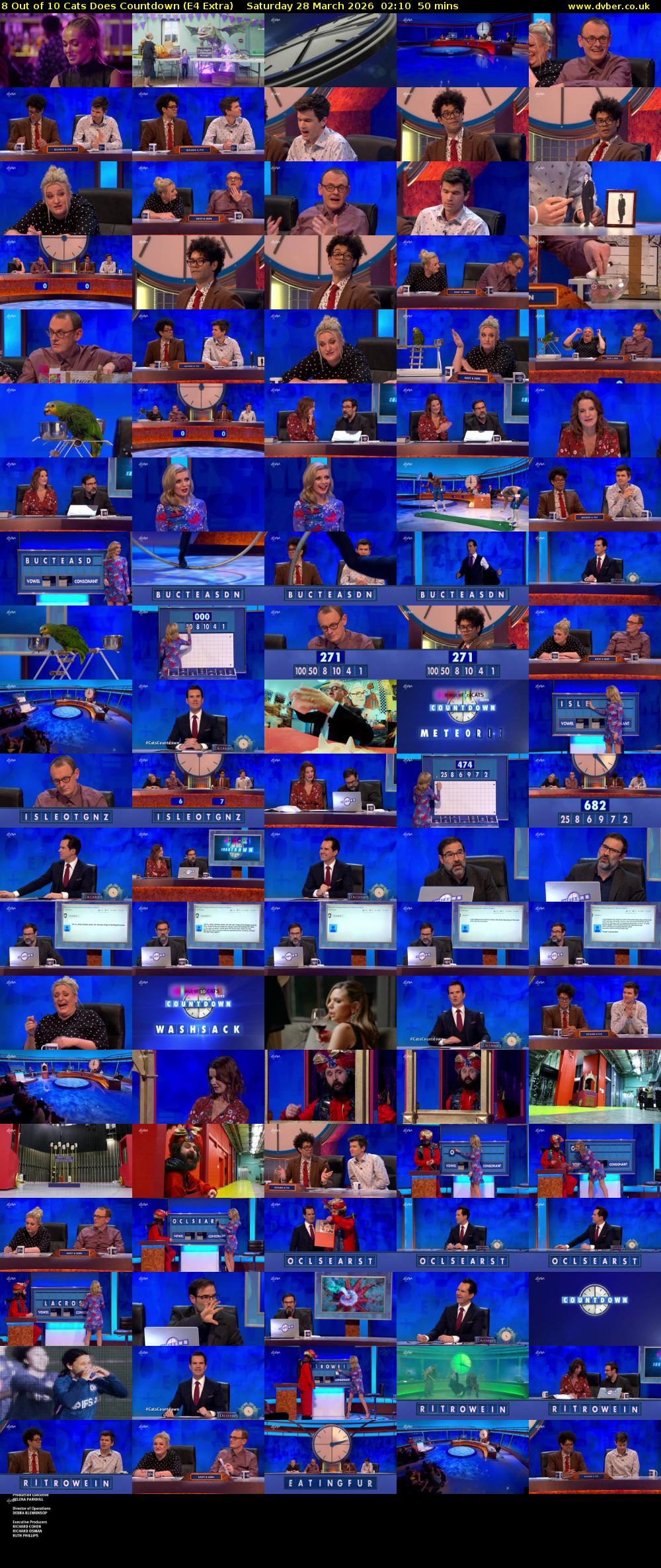 8 Out of 10 Cats Does Countdown (E4 Extra) Saturday 28 March 2026 02:10 - 03:00