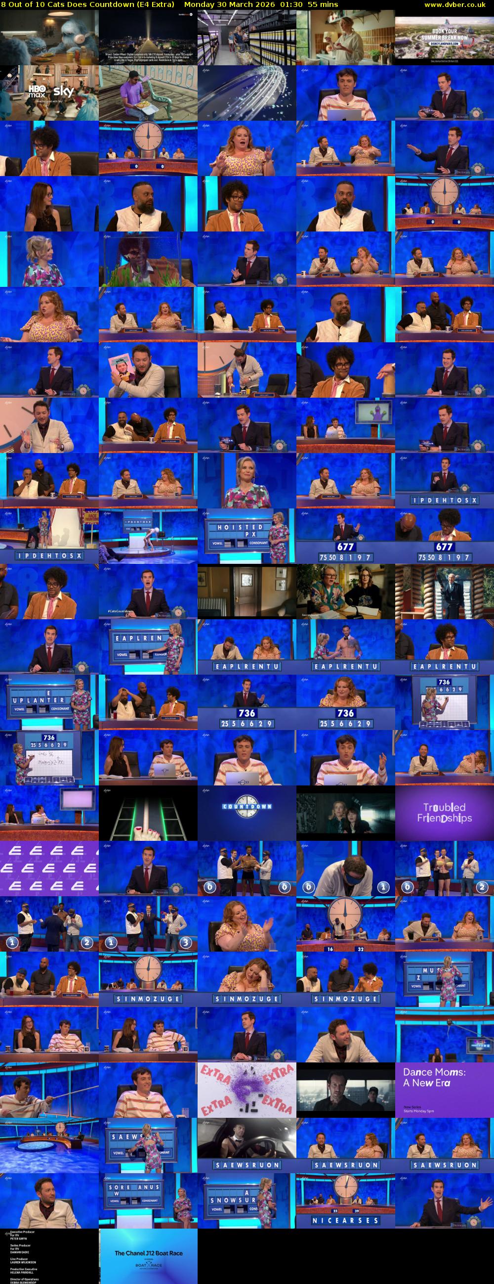 8 Out of 10 Cats Does Countdown (E4 Extra) Monday 30 March 2026 01:30 - 02:25