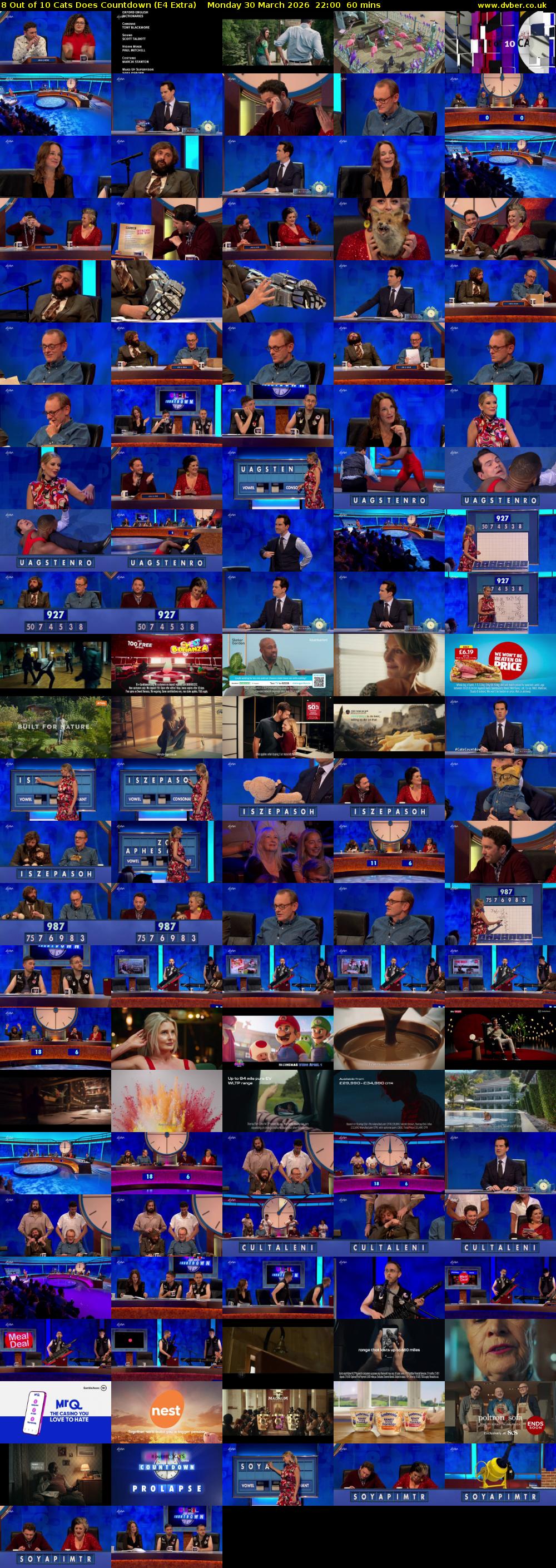 8 Out of 10 Cats Does Countdown (E4 Extra) Monday 30 March 2026 22:00 - 23:00