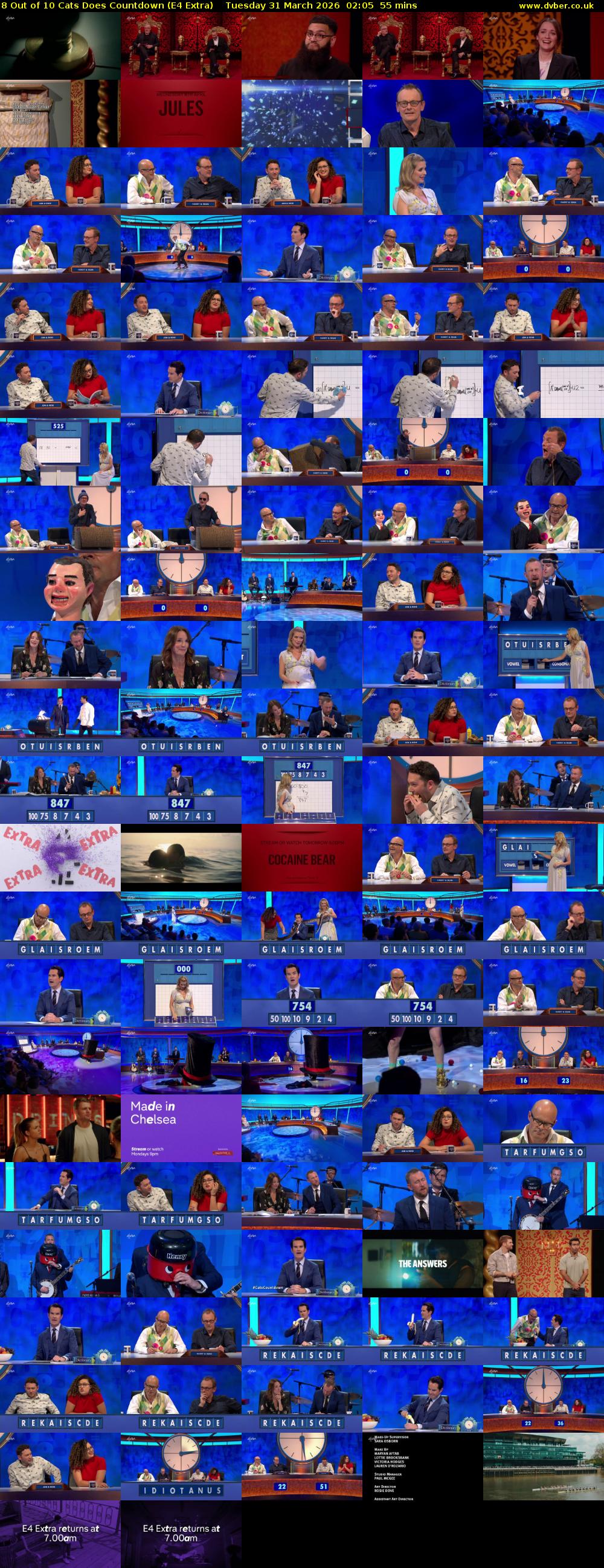 8 Out of 10 Cats Does Countdown (E4 Extra) Tuesday 31 March 2026 02:05 - 03:00