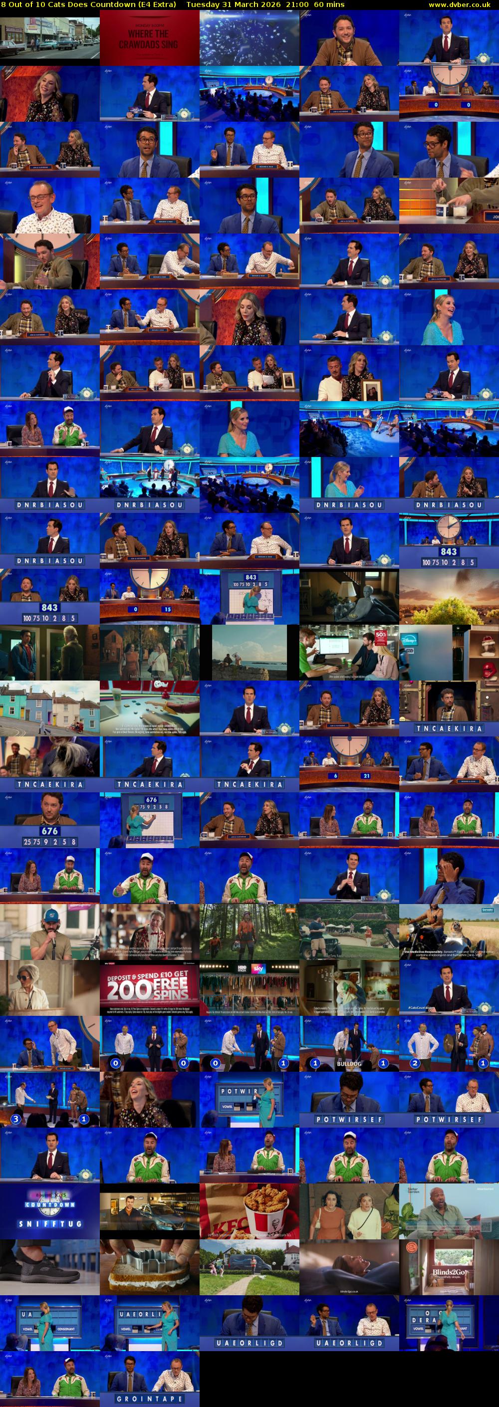 8 Out of 10 Cats Does Countdown (E4 Extra) Tuesday 31 March 2026 21:00 - 22:00