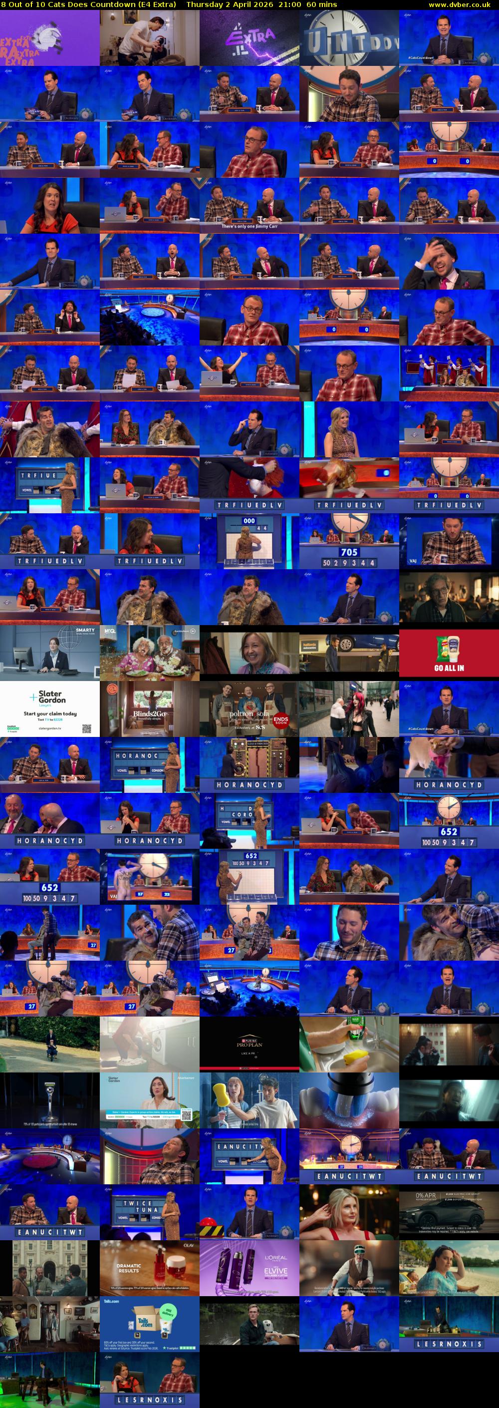 8 Out of 10 Cats Does Countdown (E4 Extra) Thursday 2 April 2026 21:00 - 22:00