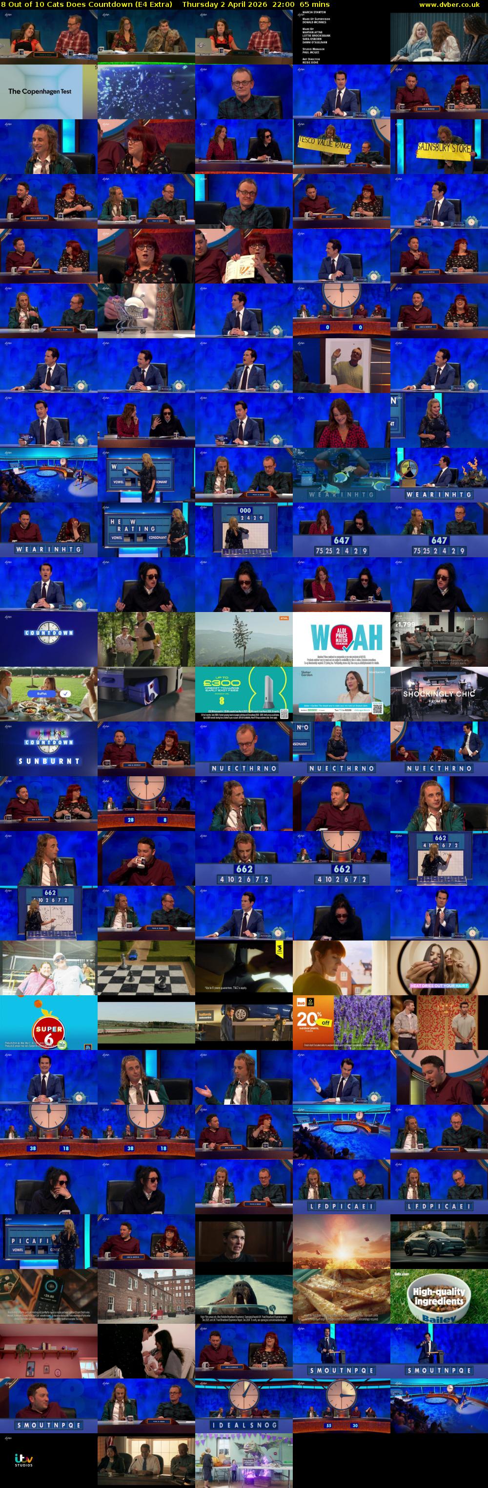 8 Out of 10 Cats Does Countdown (E4 Extra) Thursday 2 April 2026 22:00 - 23:05