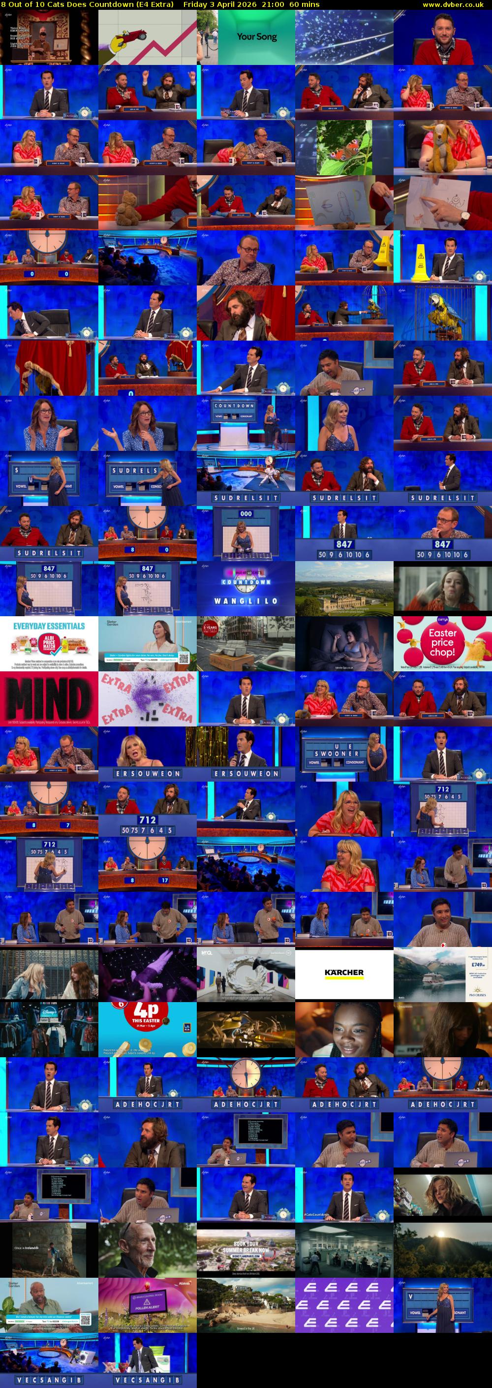 8 Out of 10 Cats Does Countdown (E4 Extra) Friday 3 April 2026 21:00 - 22:00