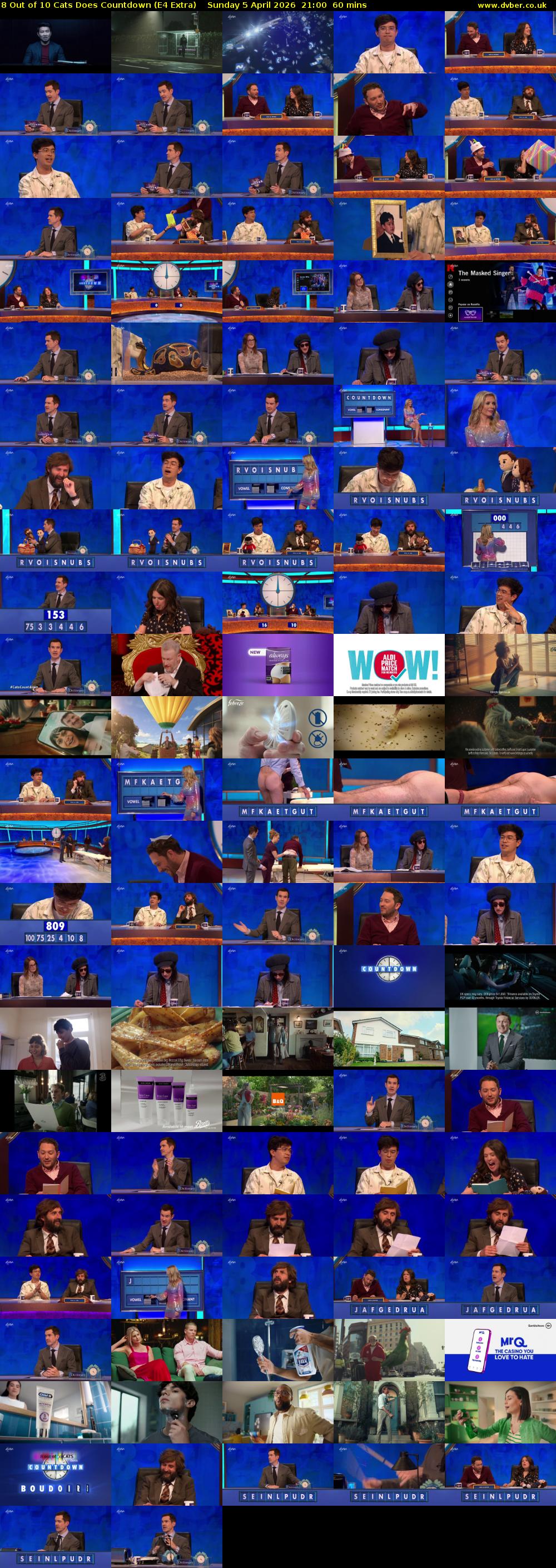 8 Out of 10 Cats Does Countdown (E4 Extra) Sunday 5 April 2026 21:00 - 22:00