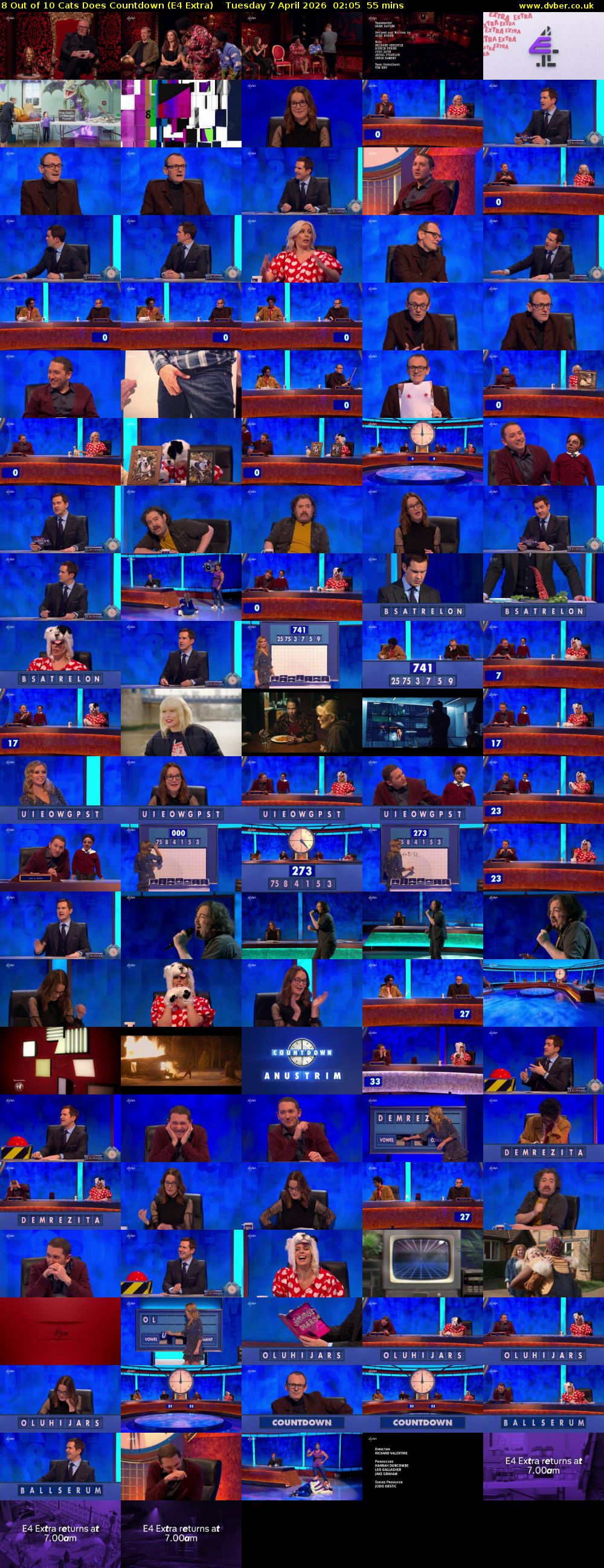 8 Out of 10 Cats Does Countdown (E4 Extra) Tuesday 7 April 2026 02:05 - 03:00