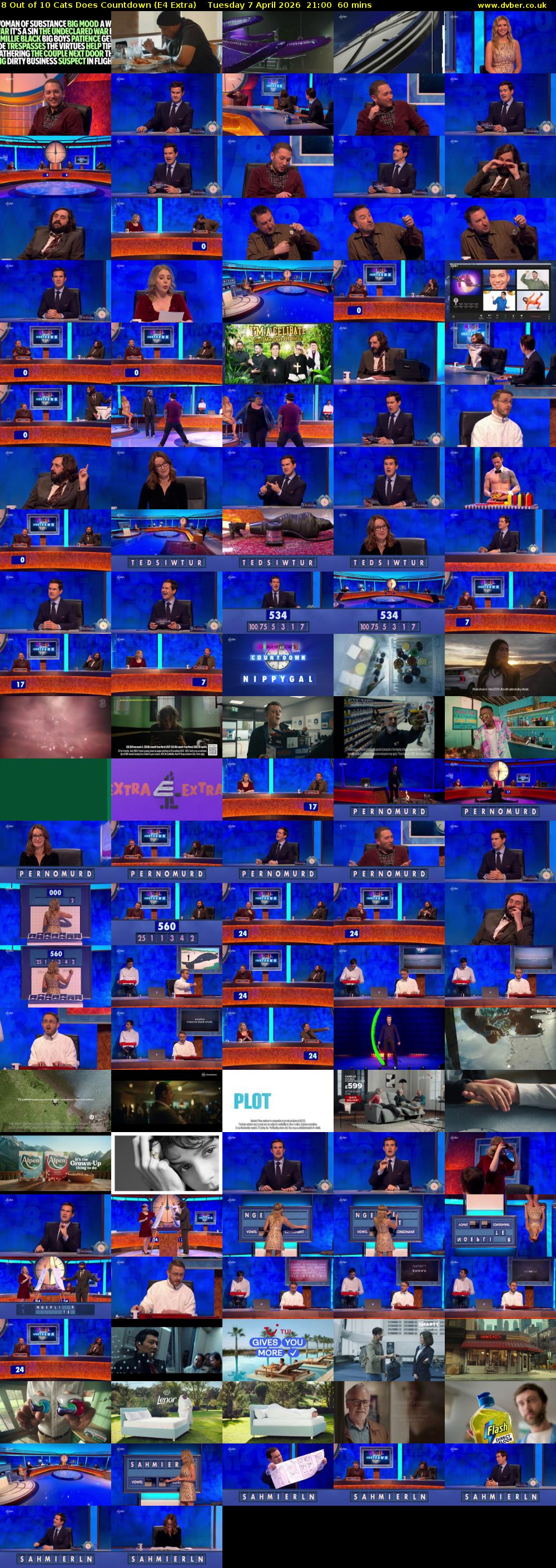8 Out of 10 Cats Does Countdown (E4 Extra) Tuesday 7 April 2026 21:00 - 22:00