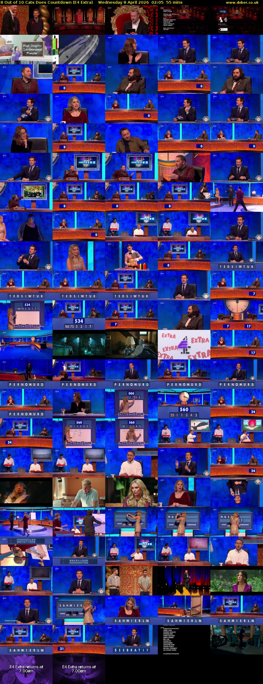 8 Out of 10 Cats Does Countdown (E4 Extra) Wednesday 8 April 2026 02:05 - 03:00