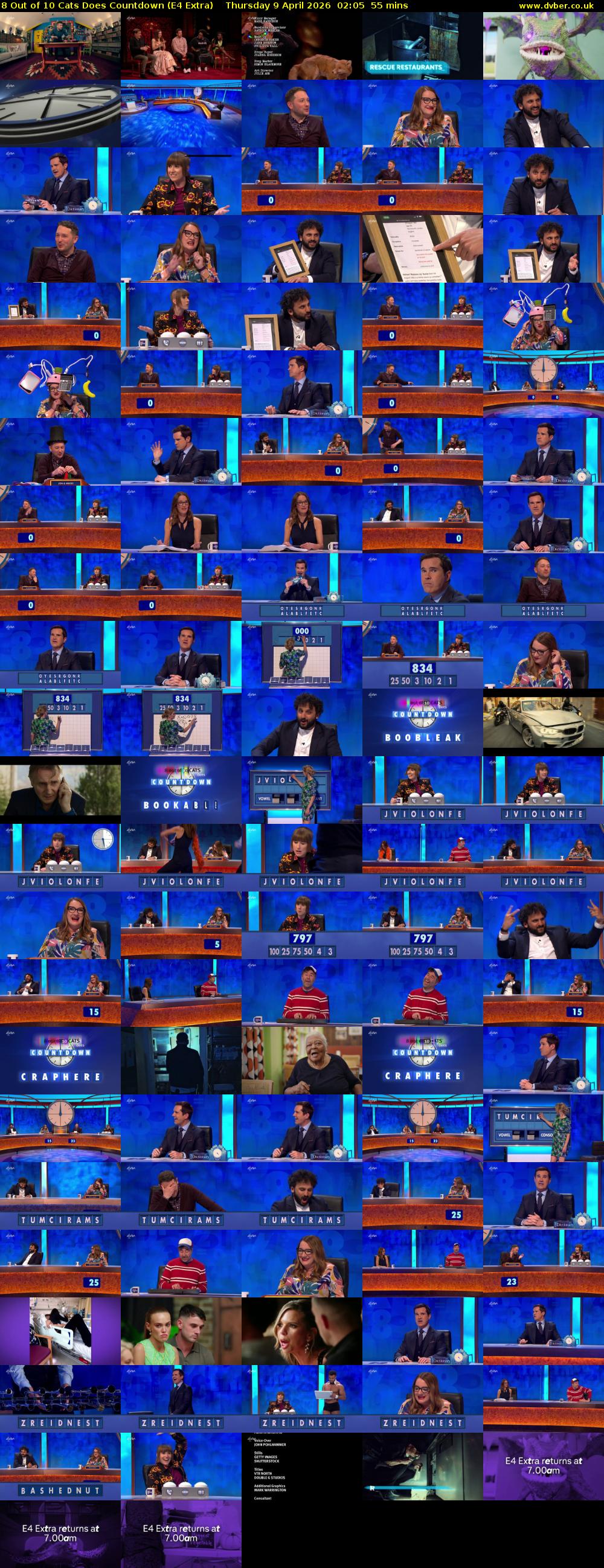 8 Out of 10 Cats Does Countdown (E4 Extra) Thursday 9 April 2026 02:05 - 03:00