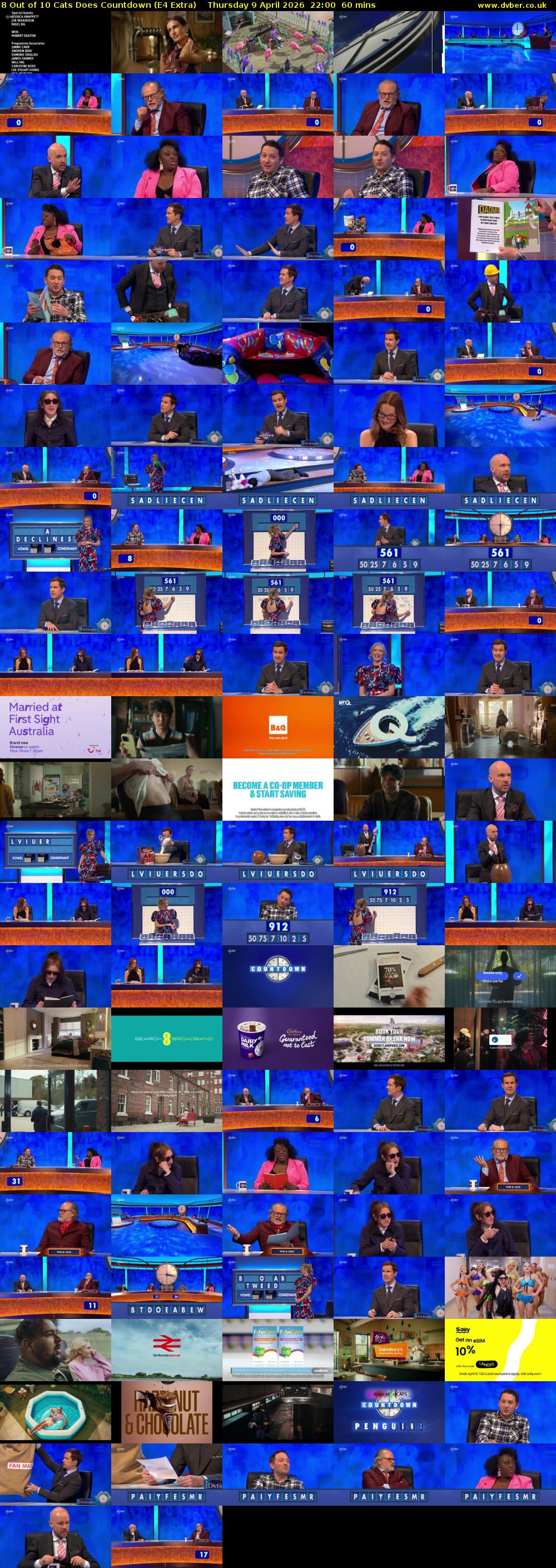 8 Out of 10 Cats Does Countdown (E4 Extra) Thursday 9 April 2026 22:00 - 23:00