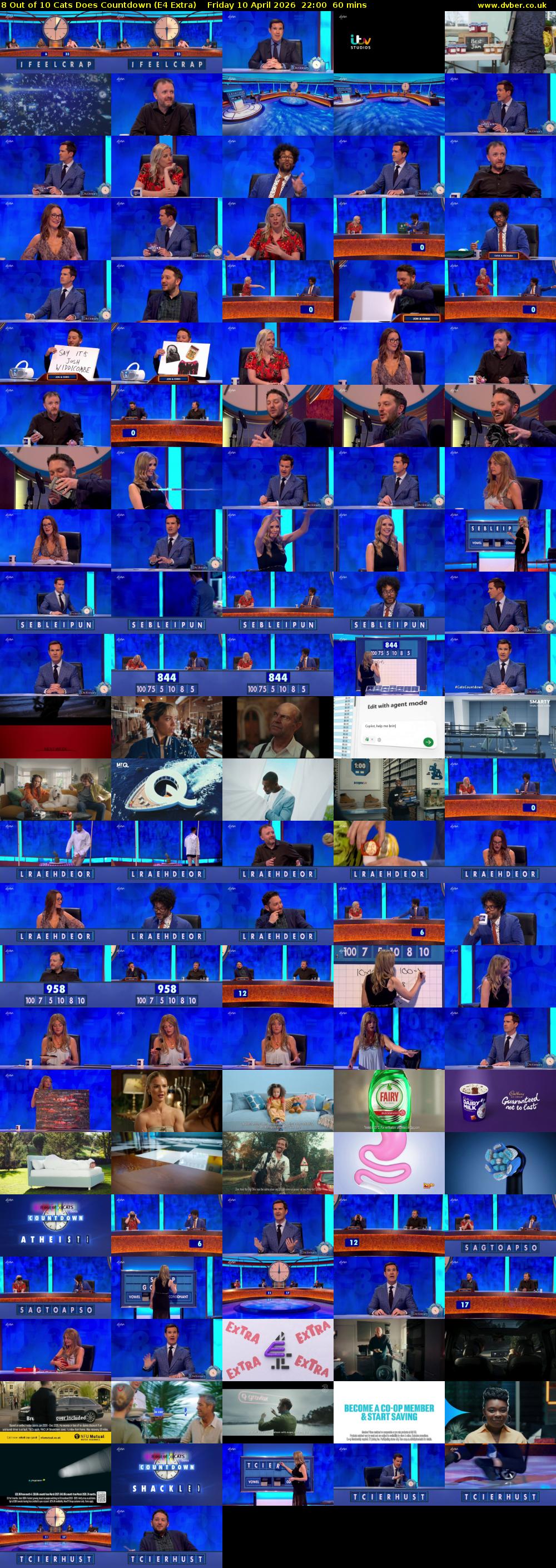 8 Out of 10 Cats Does Countdown (E4 Extra) Friday 10 April 2026 22:00 - 23:00