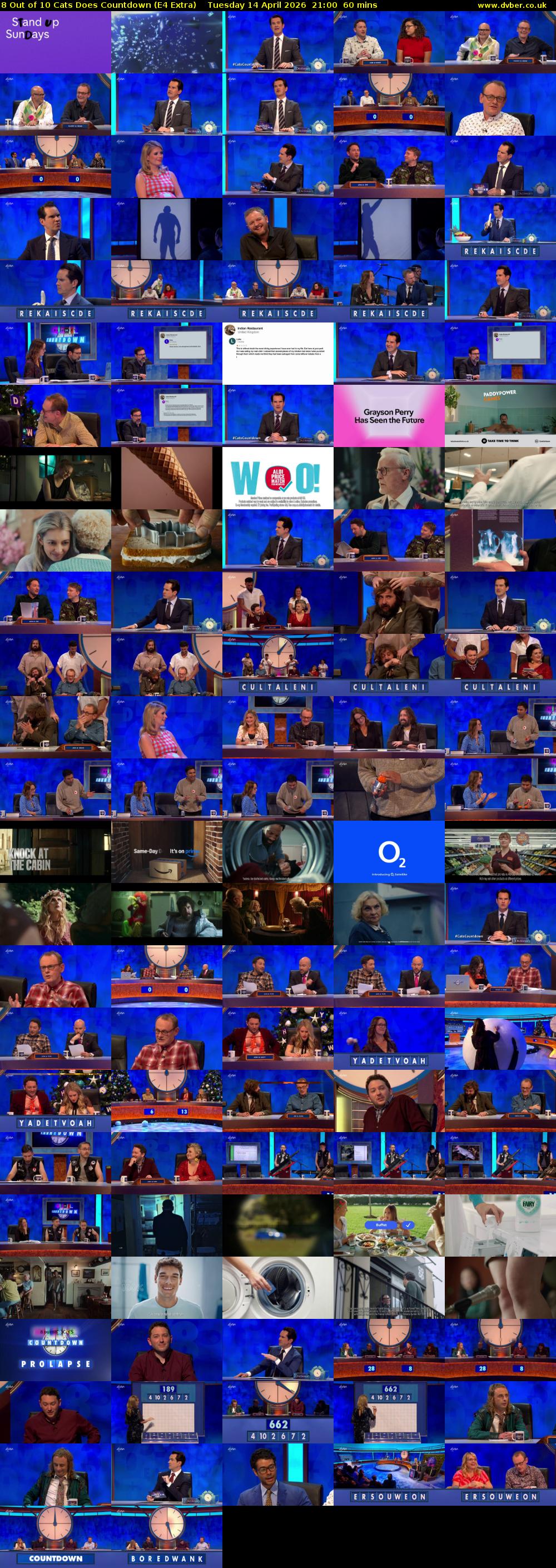 8 Out of 10 Cats Does Countdown (E4 Extra) Tuesday 14 April 2026 21:00 - 22:00