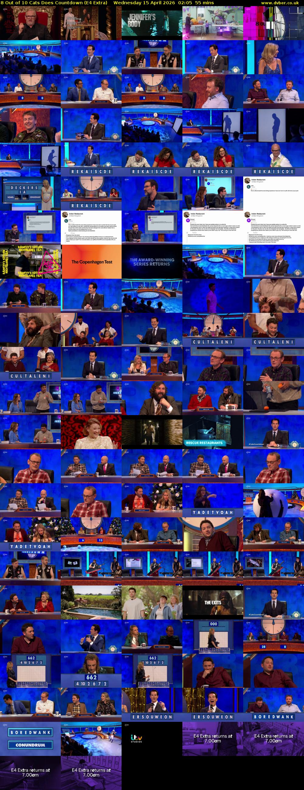 8 Out of 10 Cats Does Countdown (E4 Extra) Wednesday 15 April 2026 02:05 - 03:00