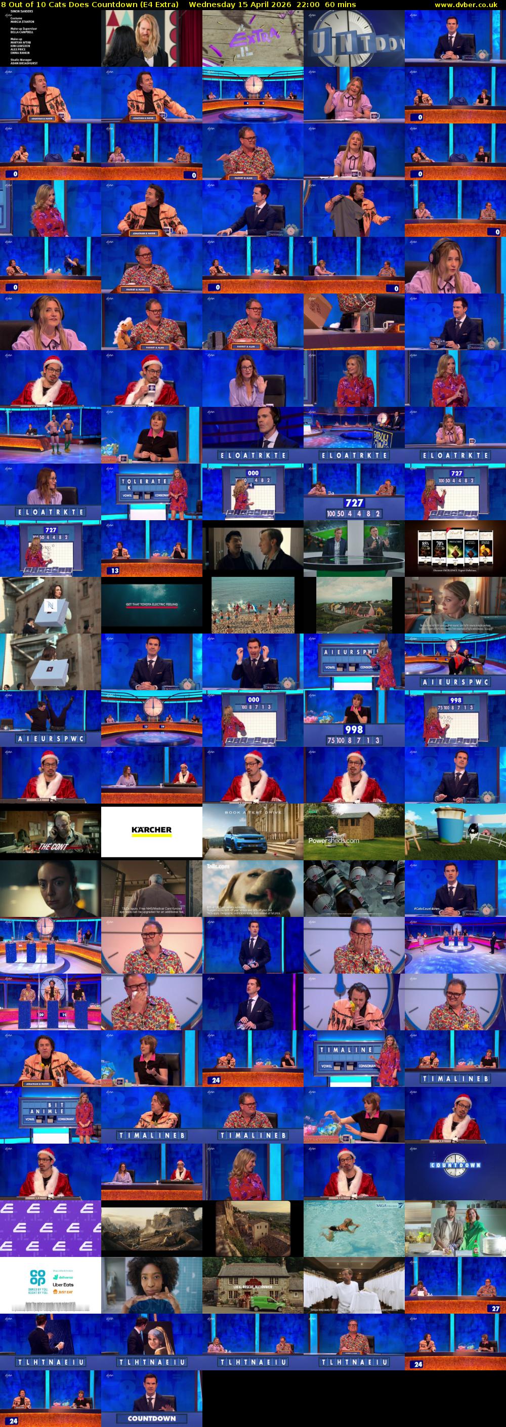 8 Out of 10 Cats Does Countdown (E4 Extra) Wednesday 15 April 2026 22:00 - 23:00