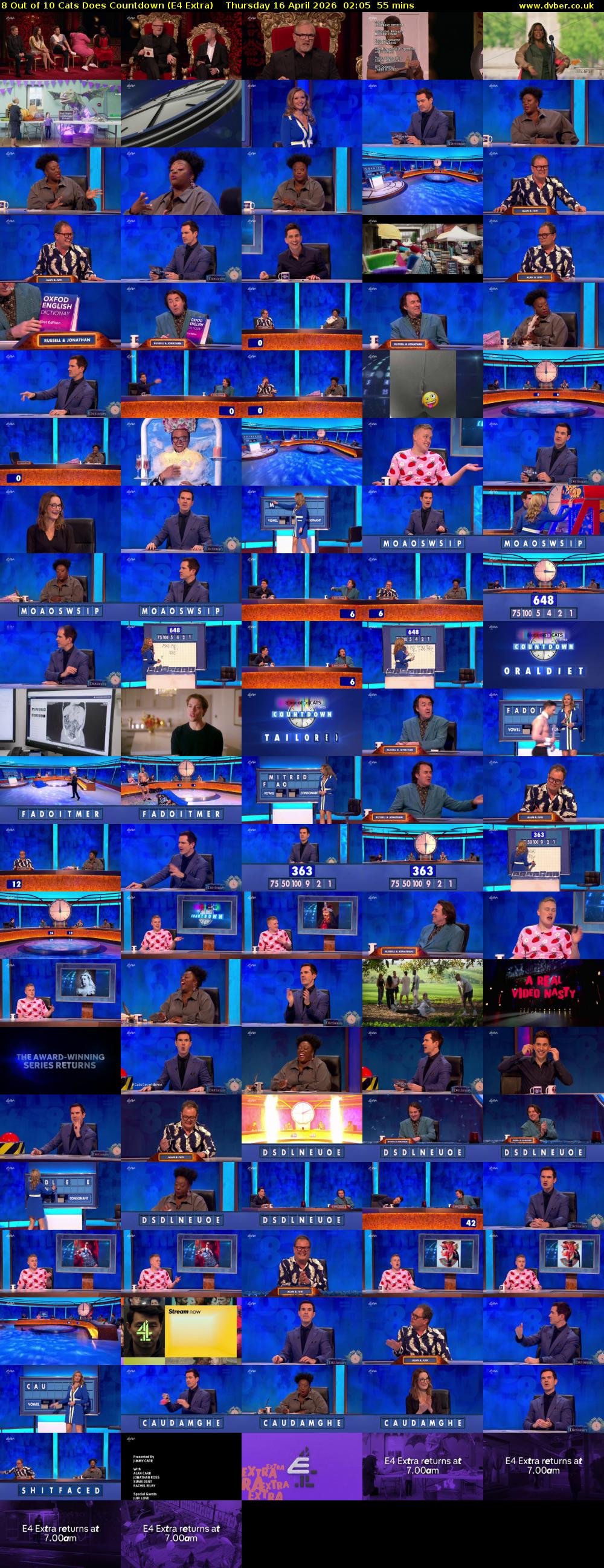 8 Out of 10 Cats Does Countdown (E4 Extra) Thursday 16 April 2026 02:05 - 03:00