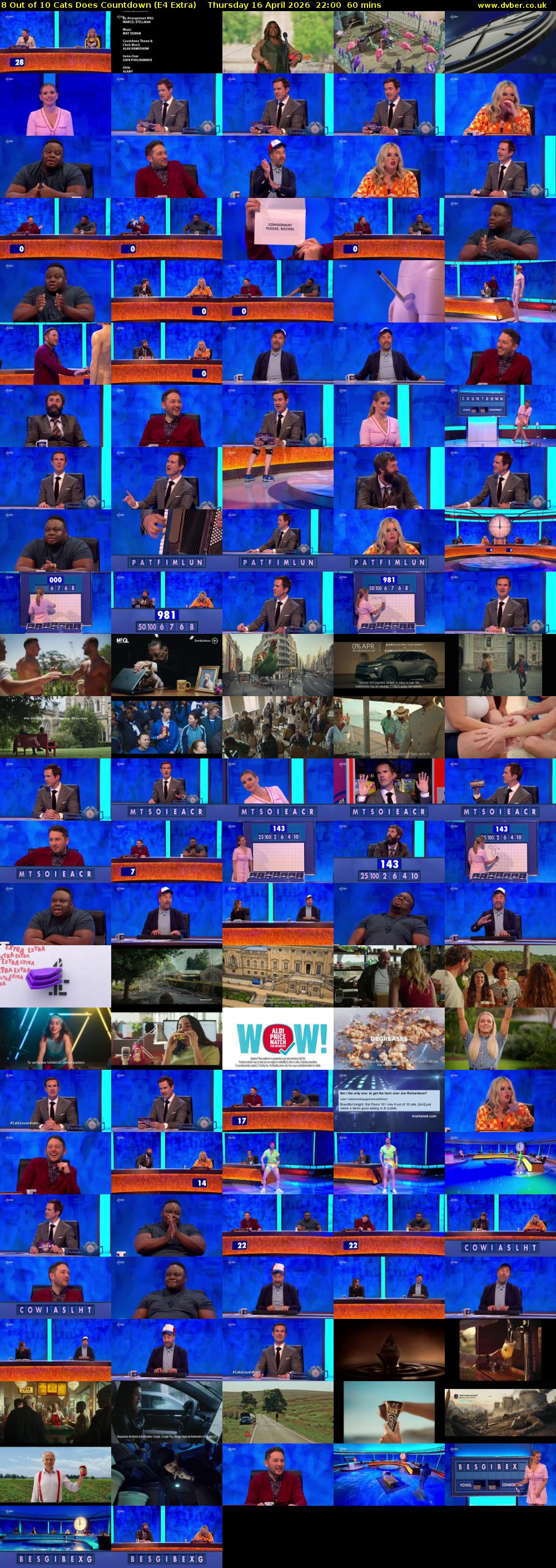 8 Out of 10 Cats Does Countdown (E4 Extra) Thursday 16 April 2026 22:00 - 23:00