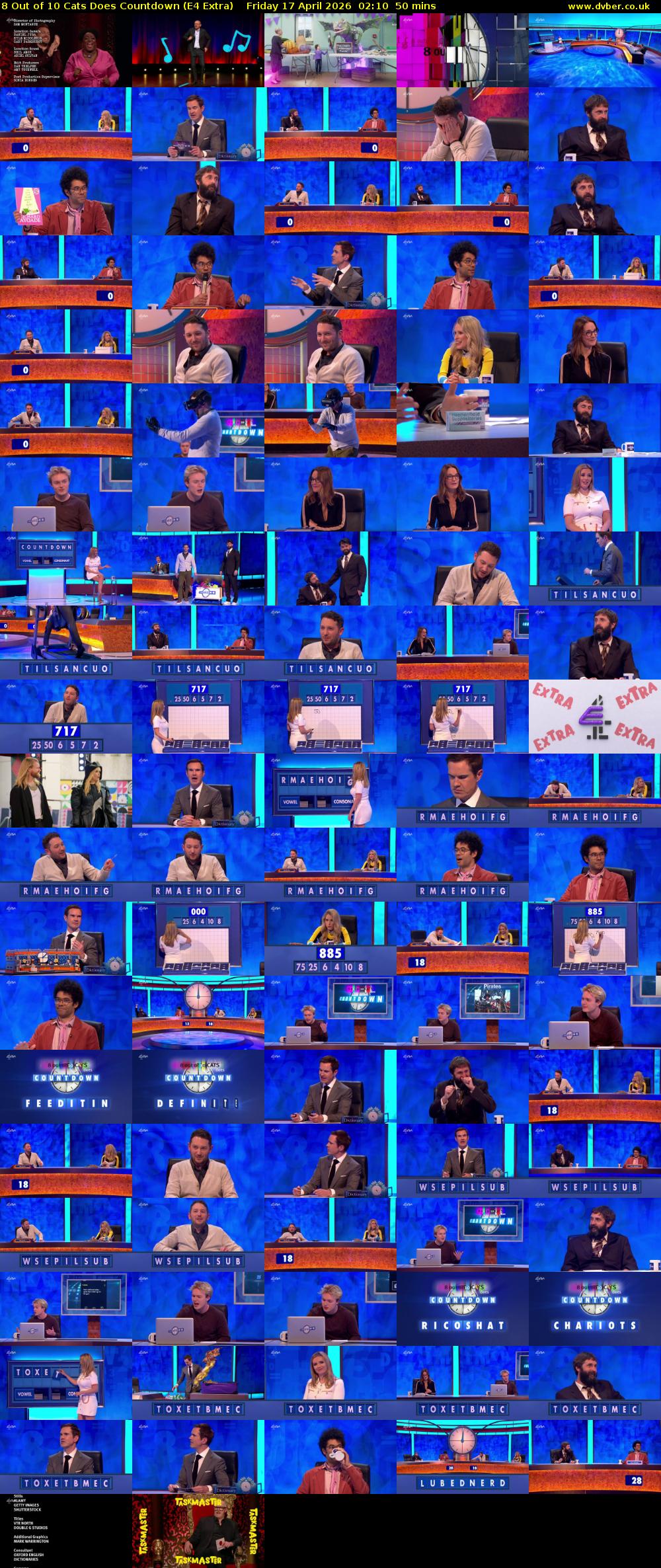 8 Out of 10 Cats Does Countdown (E4 Extra) Friday 17 April 2026 02:10 - 03:00