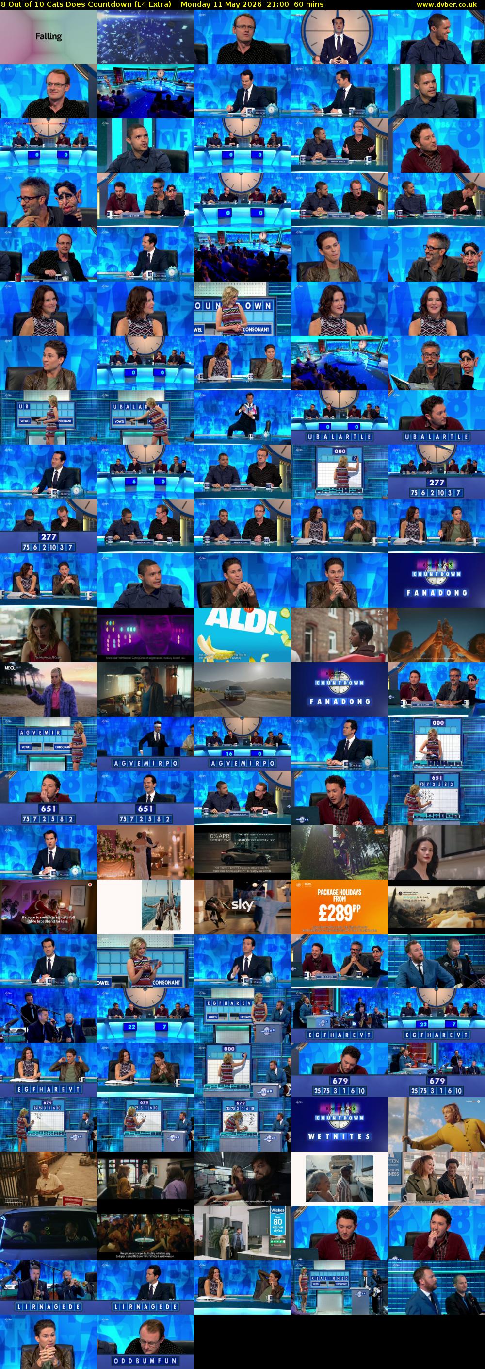 8 Out of 10 Cats Does Countdown (E4 Extra) Monday 11 May 2026 21:00 - 22:00