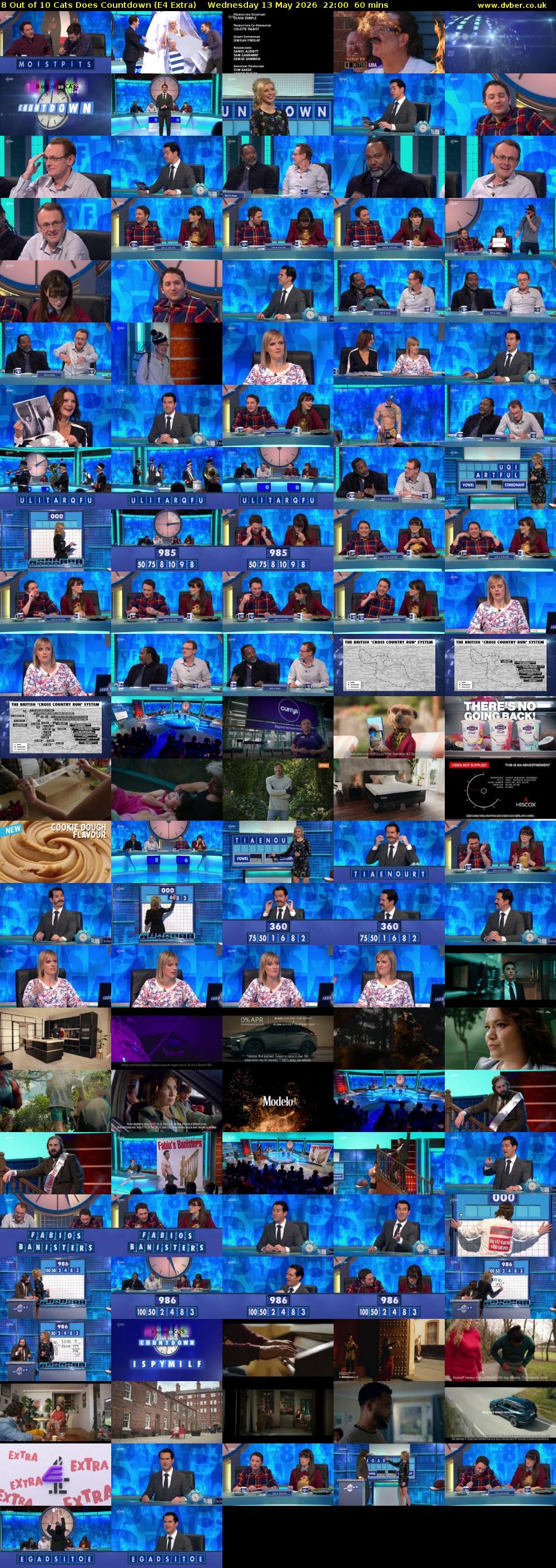 8 Out of 10 Cats Does Countdown (E4 Extra) Wednesday 13 May 2026 22:00 - 23:00