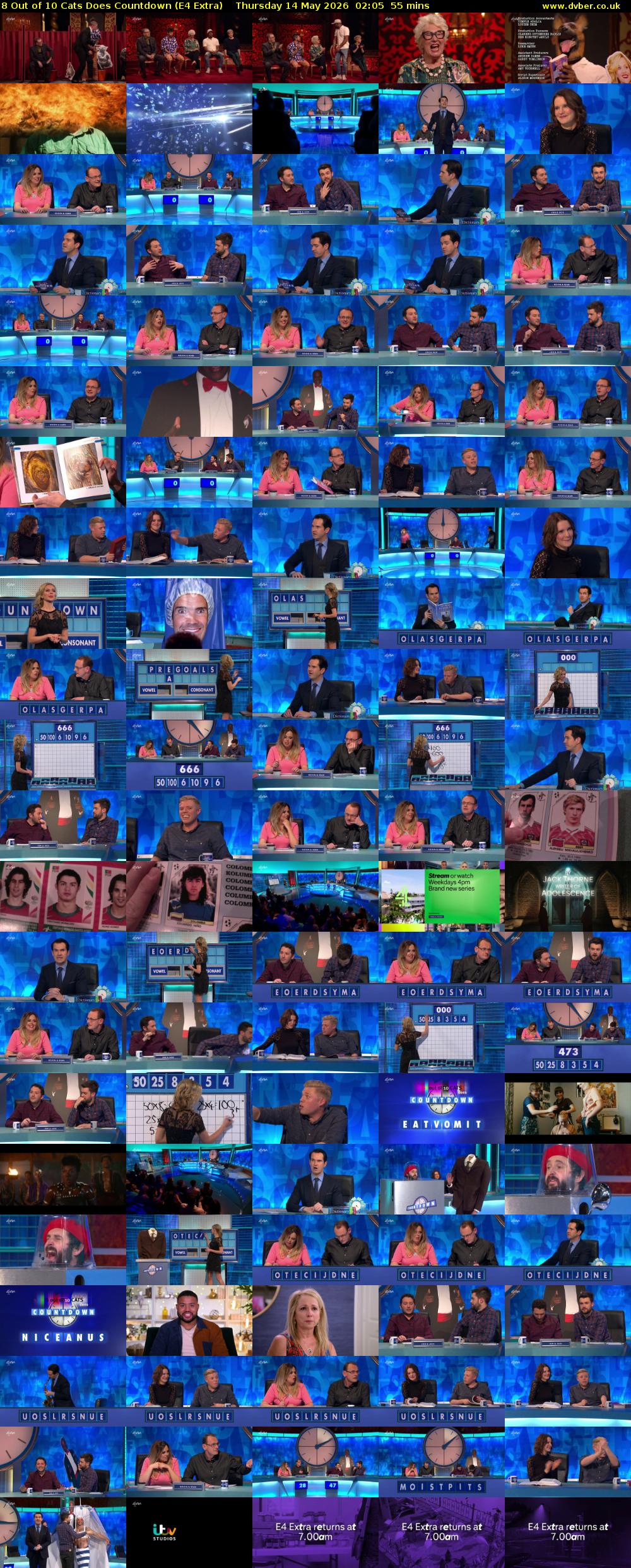 8 Out of 10 Cats Does Countdown (E4 Extra) Thursday 14 May 2026 02:05 - 03:00