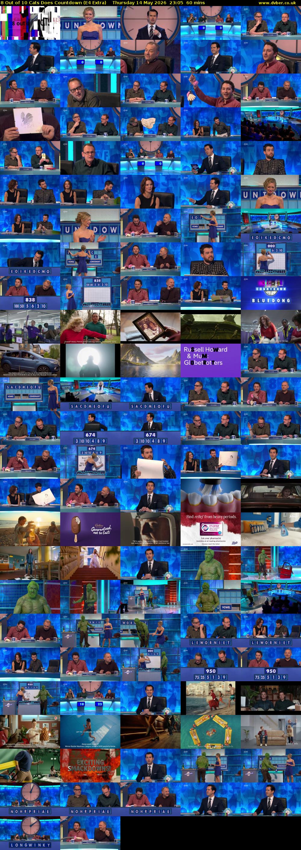 8 Out of 10 Cats Does Countdown (E4 Extra) Thursday 14 May 2026 23:05 - 00:05