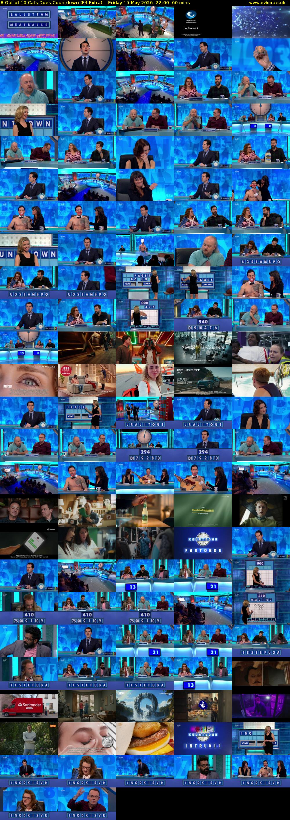 8 Out of 10 Cats Does Countdown (E4 Extra) Friday 15 May 2026 22:00 - 23:00