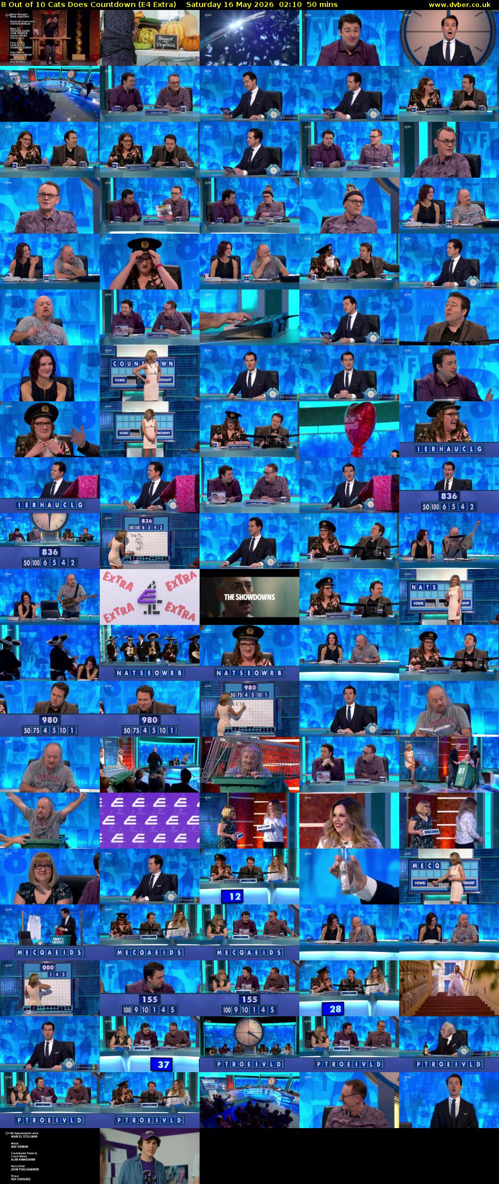8 Out of 10 Cats Does Countdown (E4 Extra) Saturday 16 May 2026 02:10 - 03:00