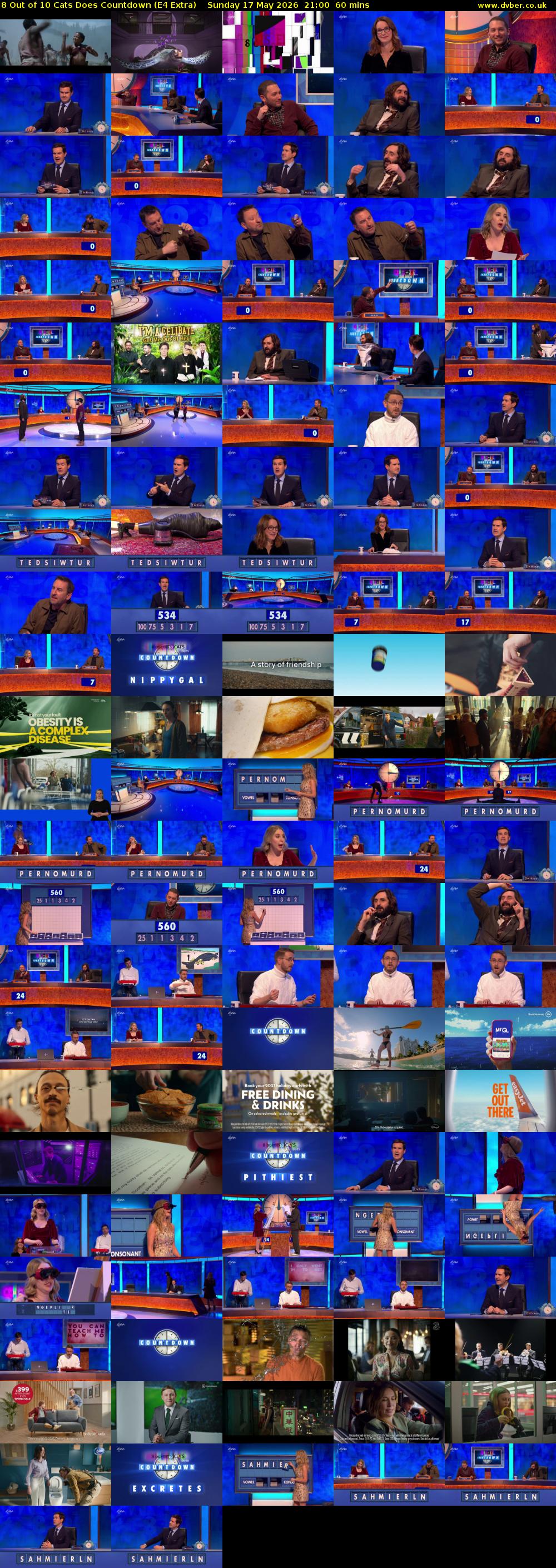 8 Out of 10 Cats Does Countdown (E4 Extra) Sunday 17 May 2026 21:00 - 22:00
