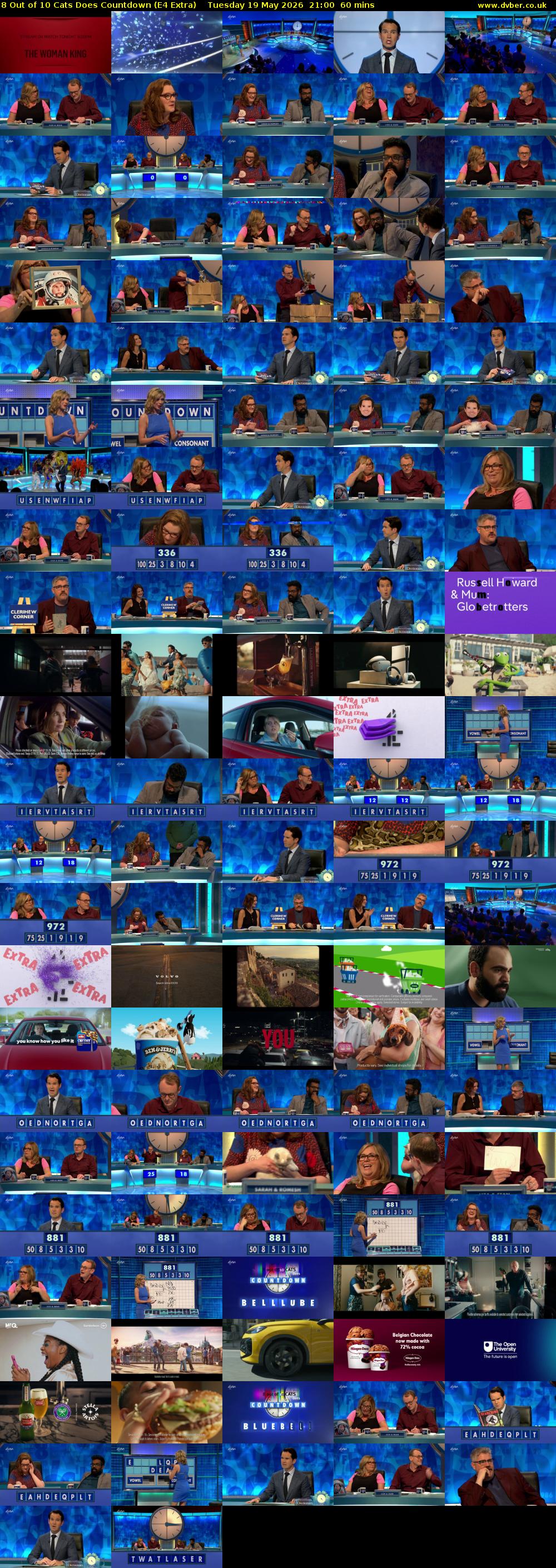 8 Out of 10 Cats Does Countdown (E4 Extra) Tuesday 19 May 2026 21:00 - 22:00