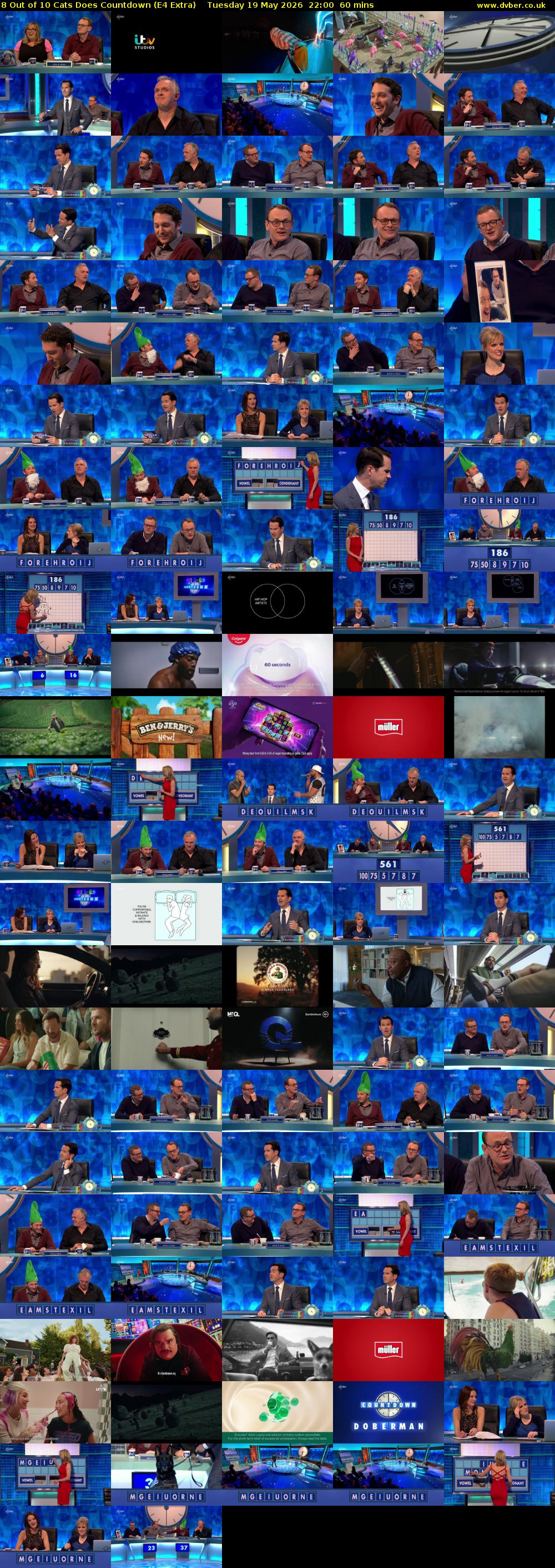 8 Out of 10 Cats Does Countdown (E4 Extra) Tuesday 19 May 2026 22:00 - 23:00