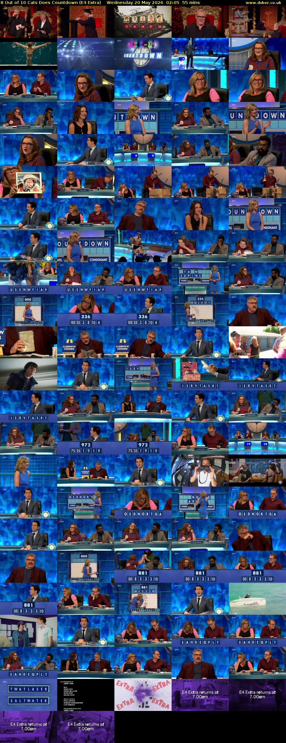 8 Out of 10 Cats Does Countdown (E4 Extra) Wednesday 20 May 2026 02:05 - 03:00