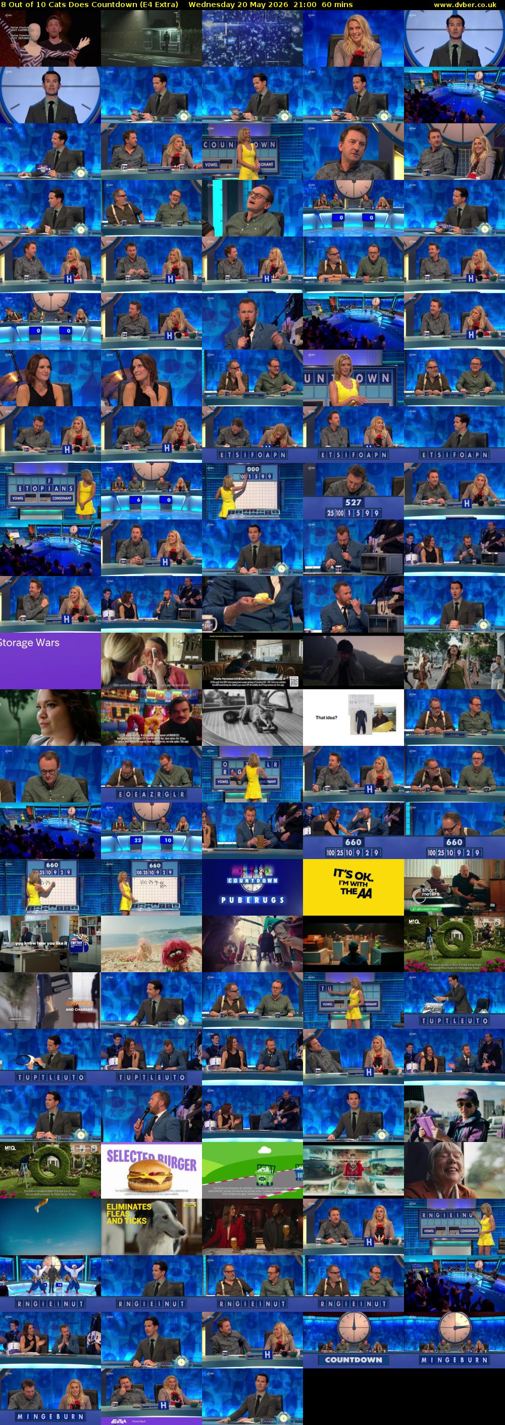 8 Out of 10 Cats Does Countdown (E4 Extra) Wednesday 20 May 2026 21:00 - 22:00
