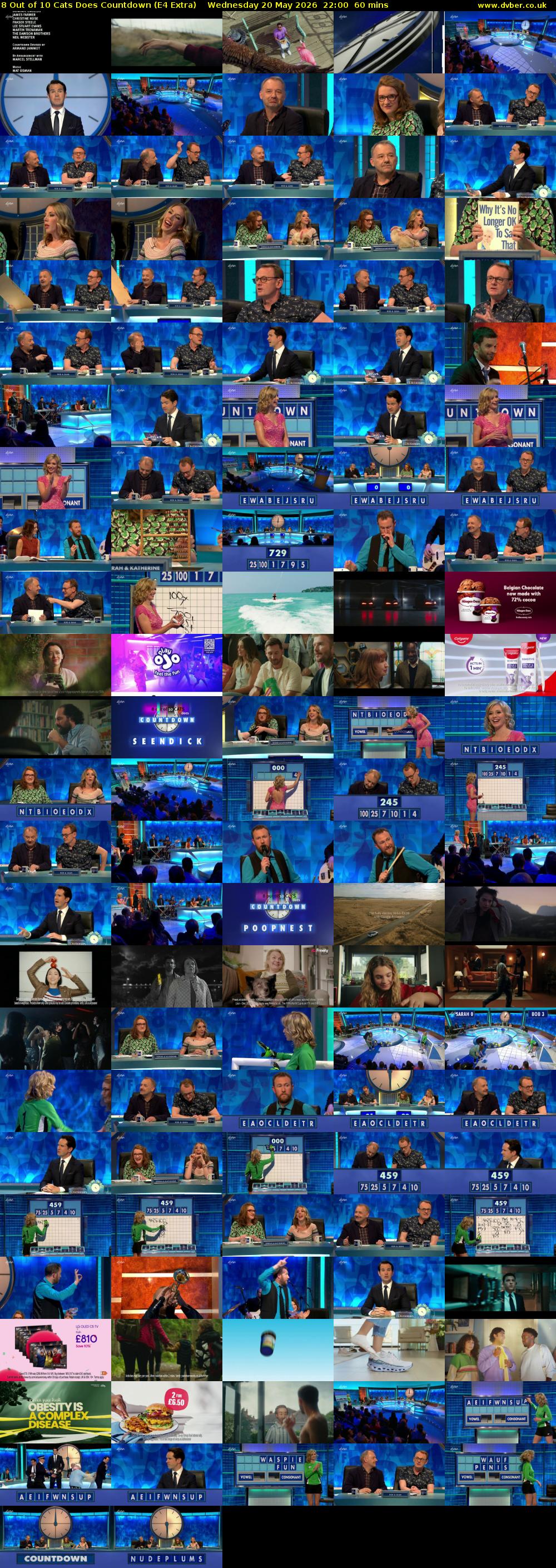 8 Out of 10 Cats Does Countdown (E4 Extra) Wednesday 20 May 2026 22:00 - 23:00