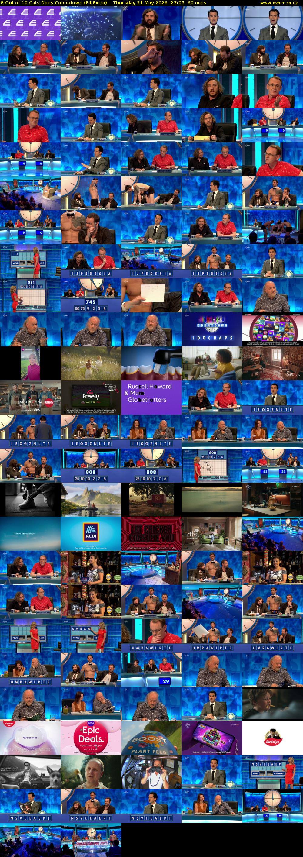 8 Out of 10 Cats Does Countdown (E4 Extra) Thursday 21 May 2026 23:05 - 00:05