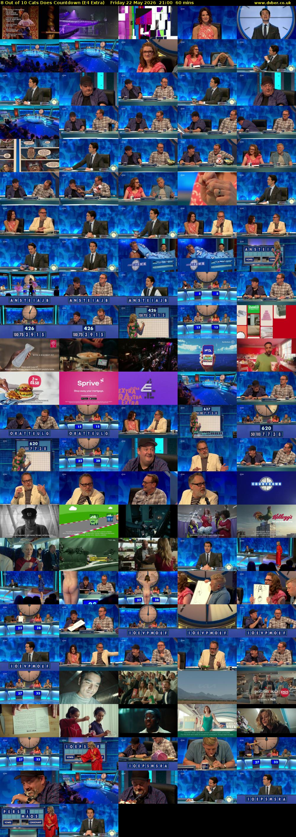 8 Out of 10 Cats Does Countdown (E4 Extra) Friday 22 May 2026 21:00 - 22:00