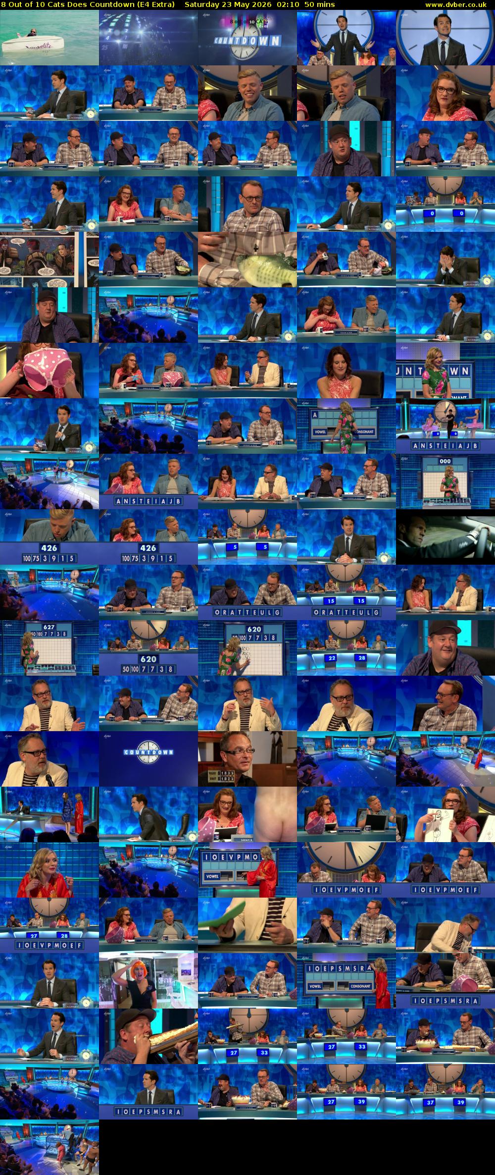 8 Out of 10 Cats Does Countdown (E4 Extra) Saturday 23 May 2026 02:10 - 03:00