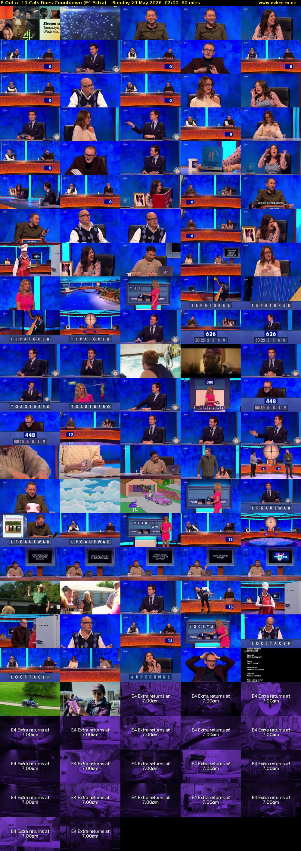 8 Out of 10 Cats Does Countdown (E4 Extra) Sunday 24 May 2026 02:00 - 03:00