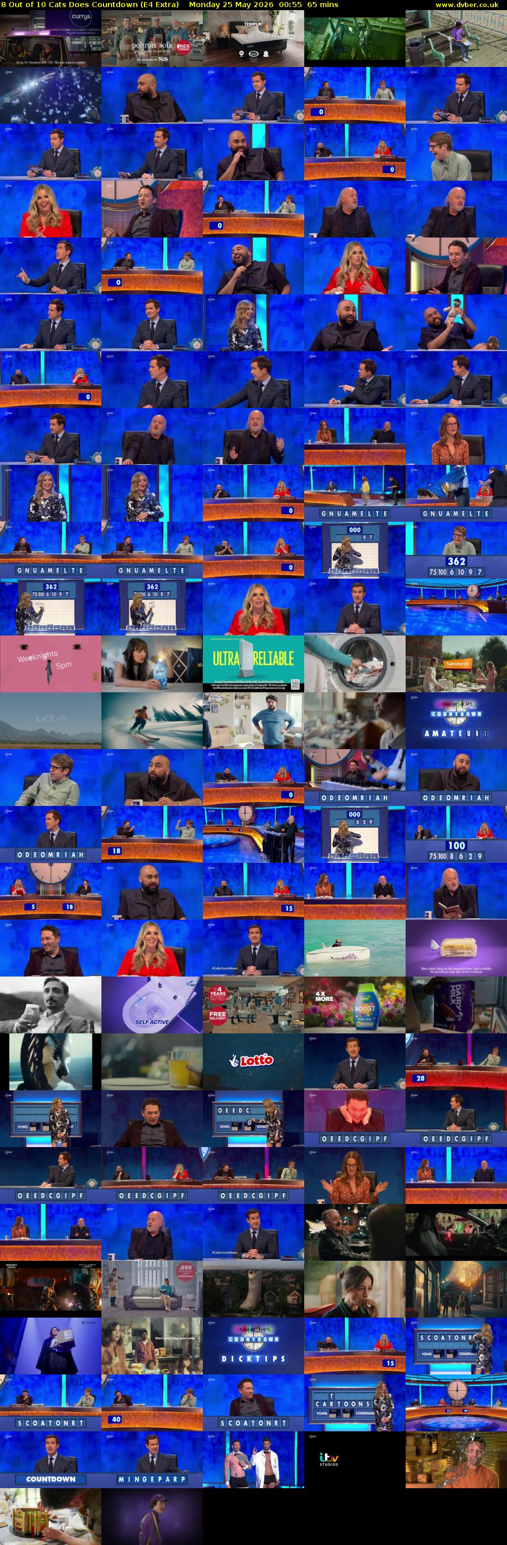 8 Out of 10 Cats Does Countdown (E4 Extra) Monday 25 May 2026 00:55 - 02:00