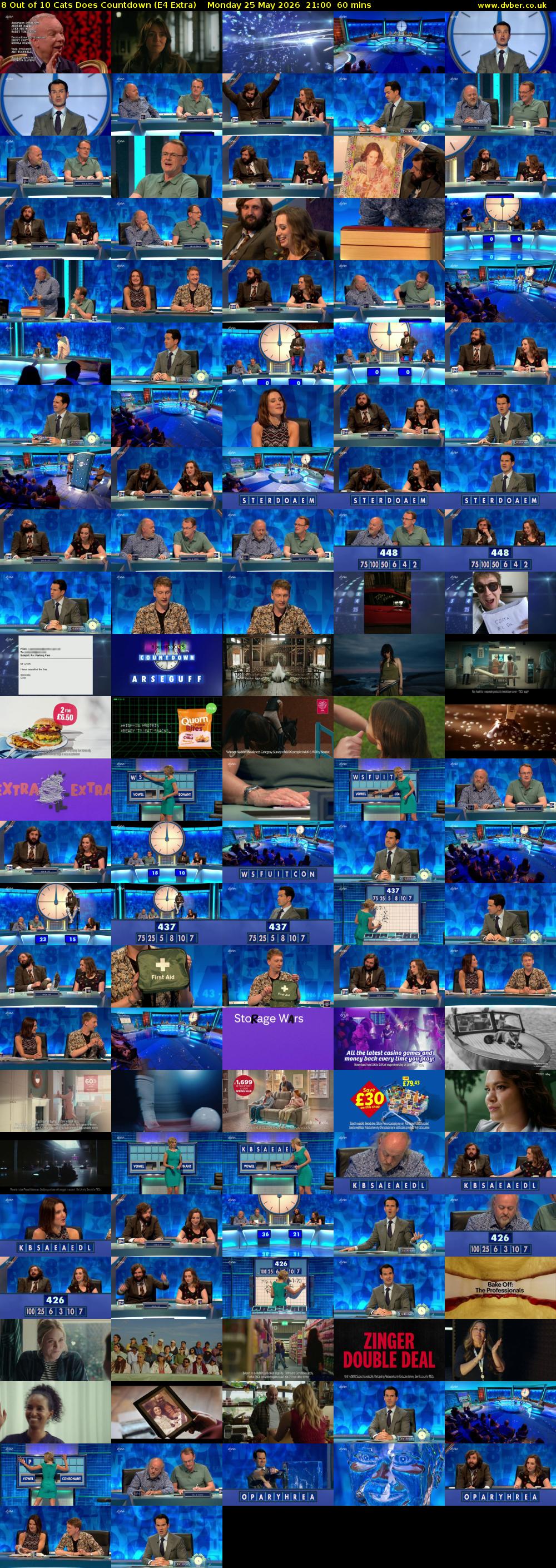 8 Out of 10 Cats Does Countdown (E4 Extra) Monday 25 May 2026 21:00 - 22:00