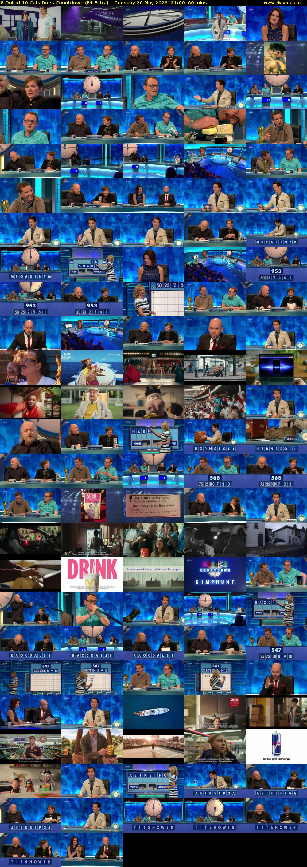 8 Out of 10 Cats Does Countdown (E4 Extra) Tuesday 26 May 2026 21:00 - 22:00