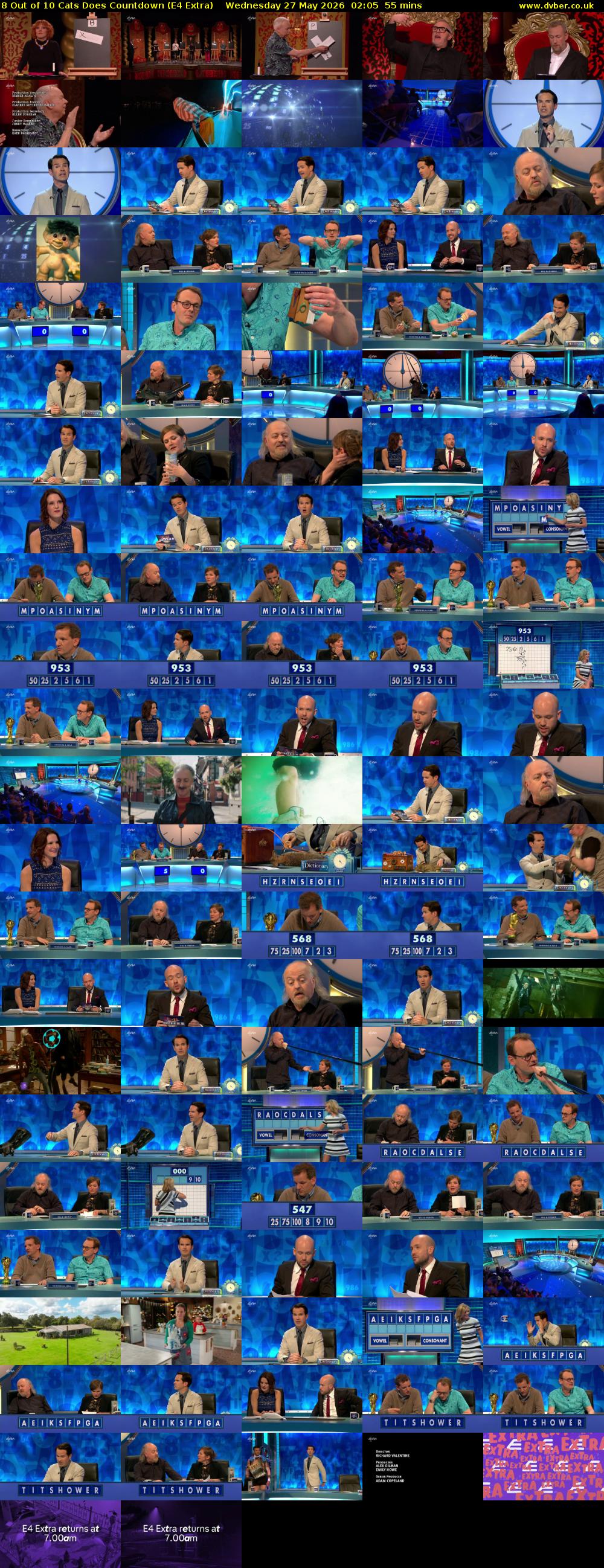8 Out of 10 Cats Does Countdown (E4 Extra) Wednesday 27 May 2026 02:05 - 03:00