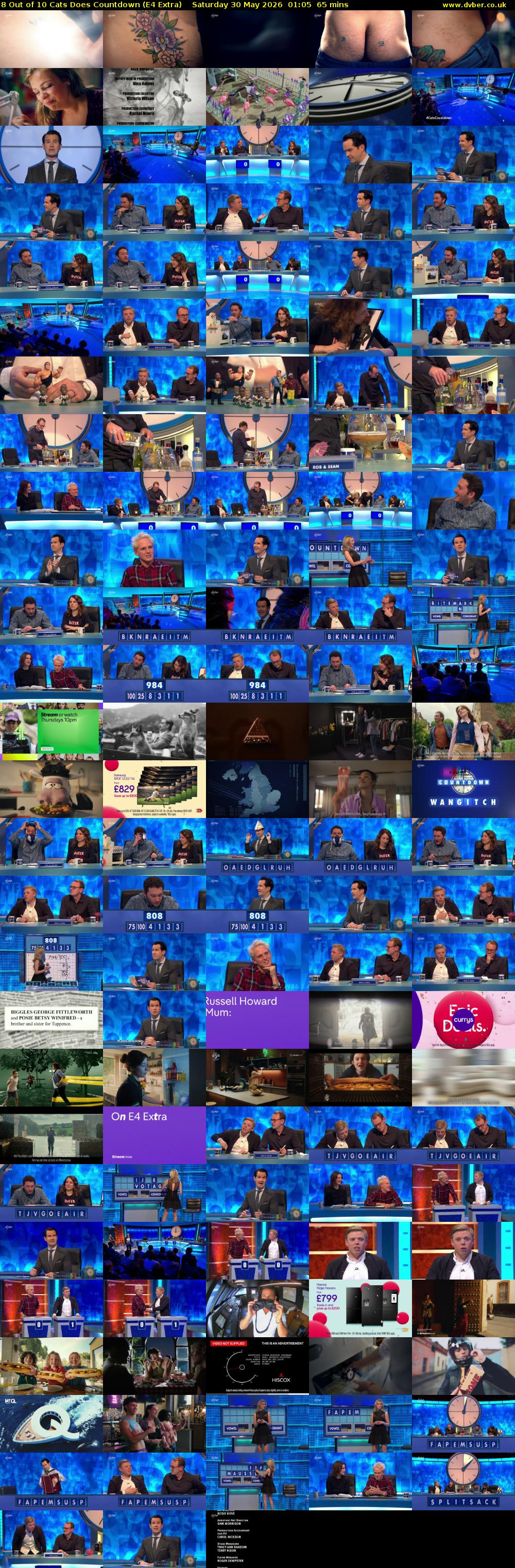 8 Out of 10 Cats Does Countdown (E4 Extra) Saturday 30 May 2026 01:05 - 02:10
